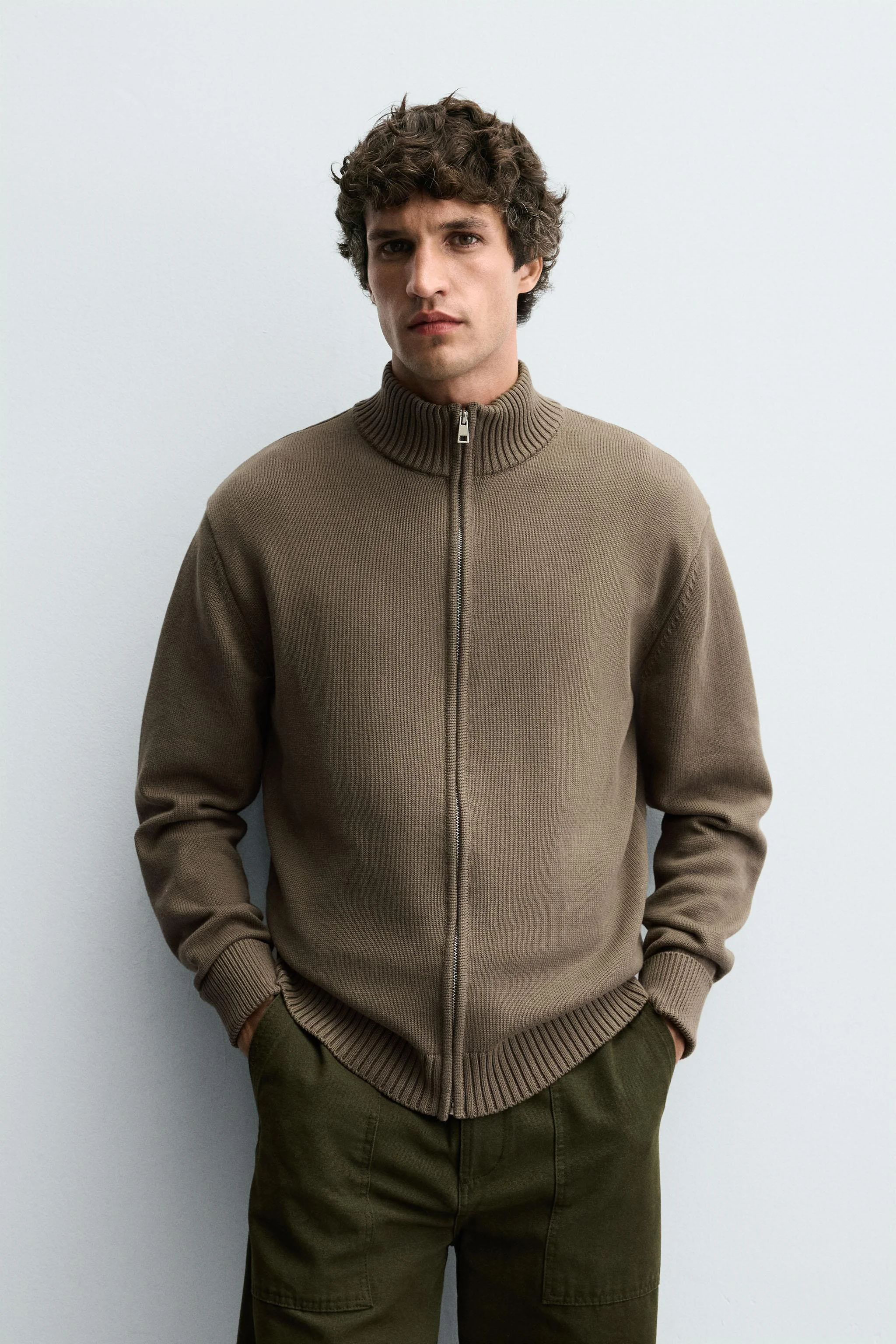 ژاکت کشباف زیپ دار