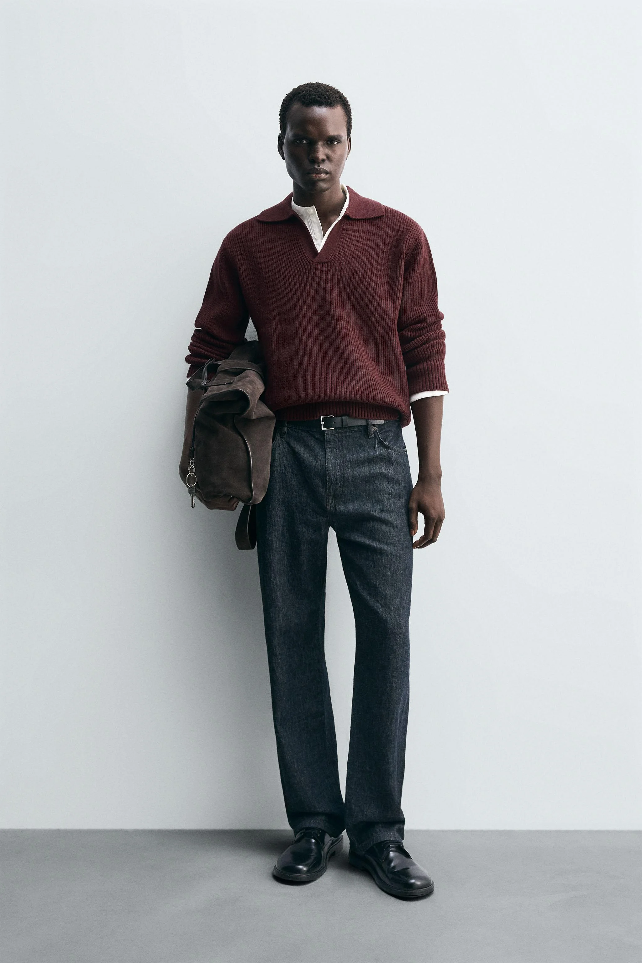 پولوشرت بافتنی با یقه برگردان