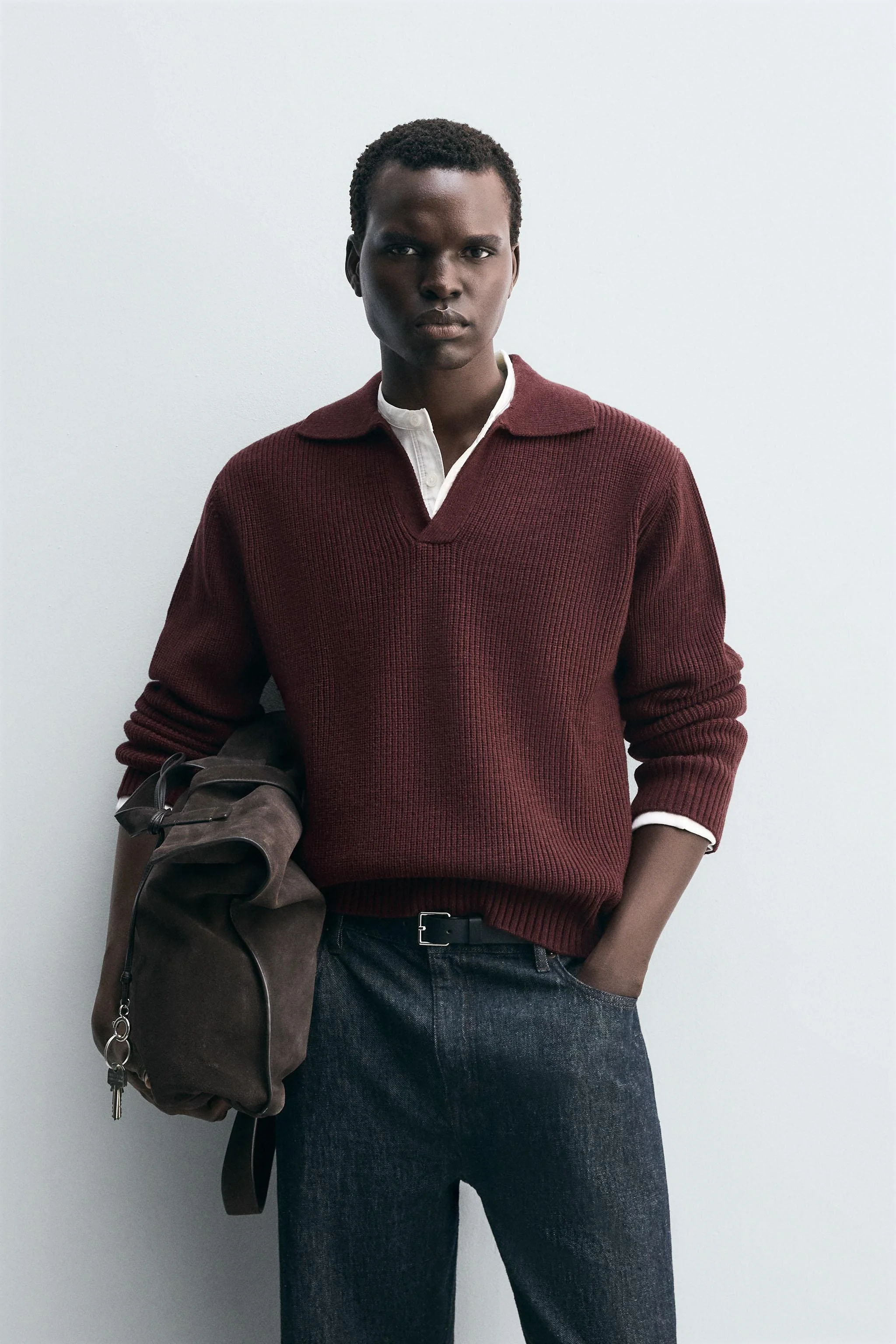 پولوشرت بافتنی با یقه برگردان