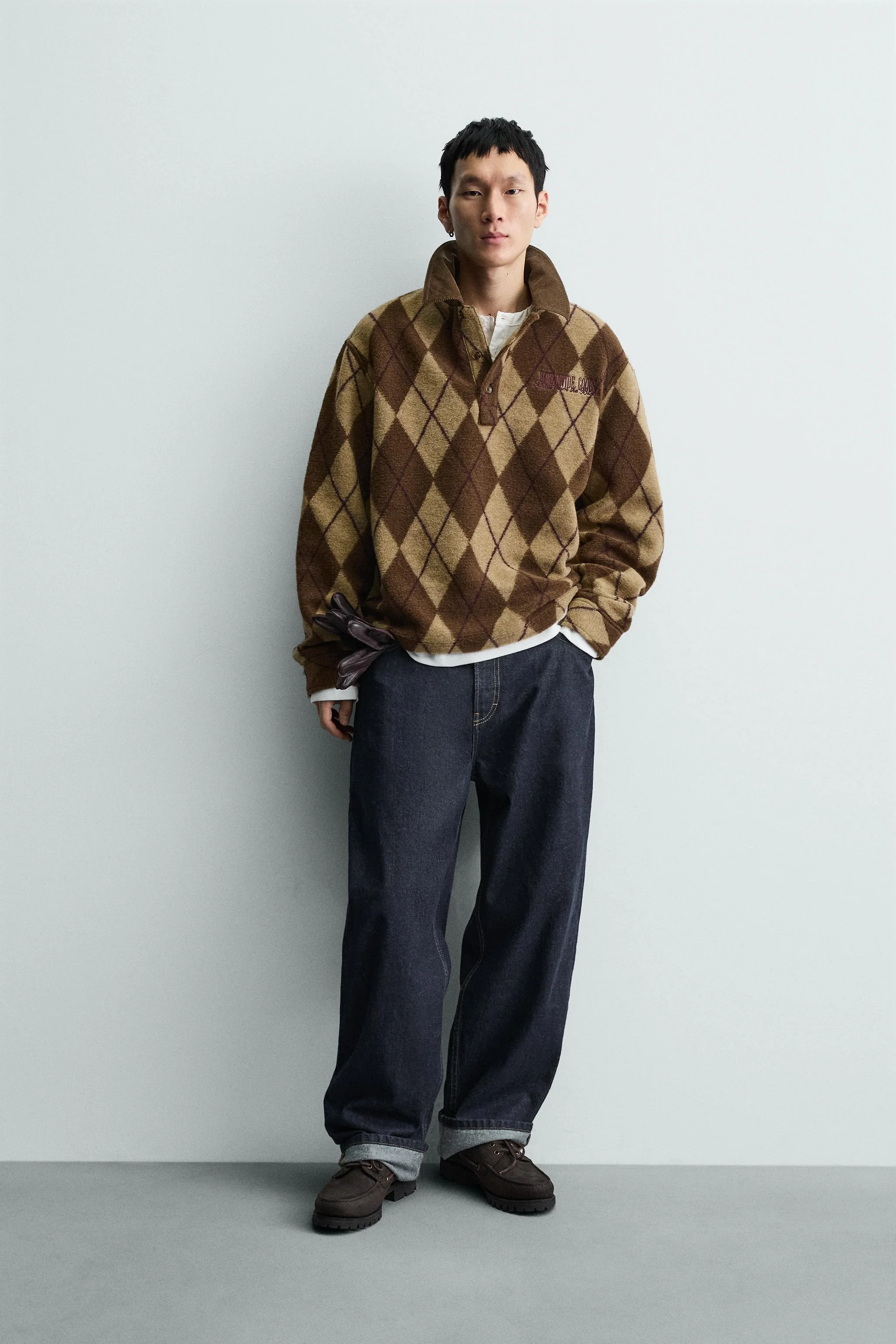 پولوشرت بافتدار طرحدار الماس پولوشرت بافتدار طرحدار الماس