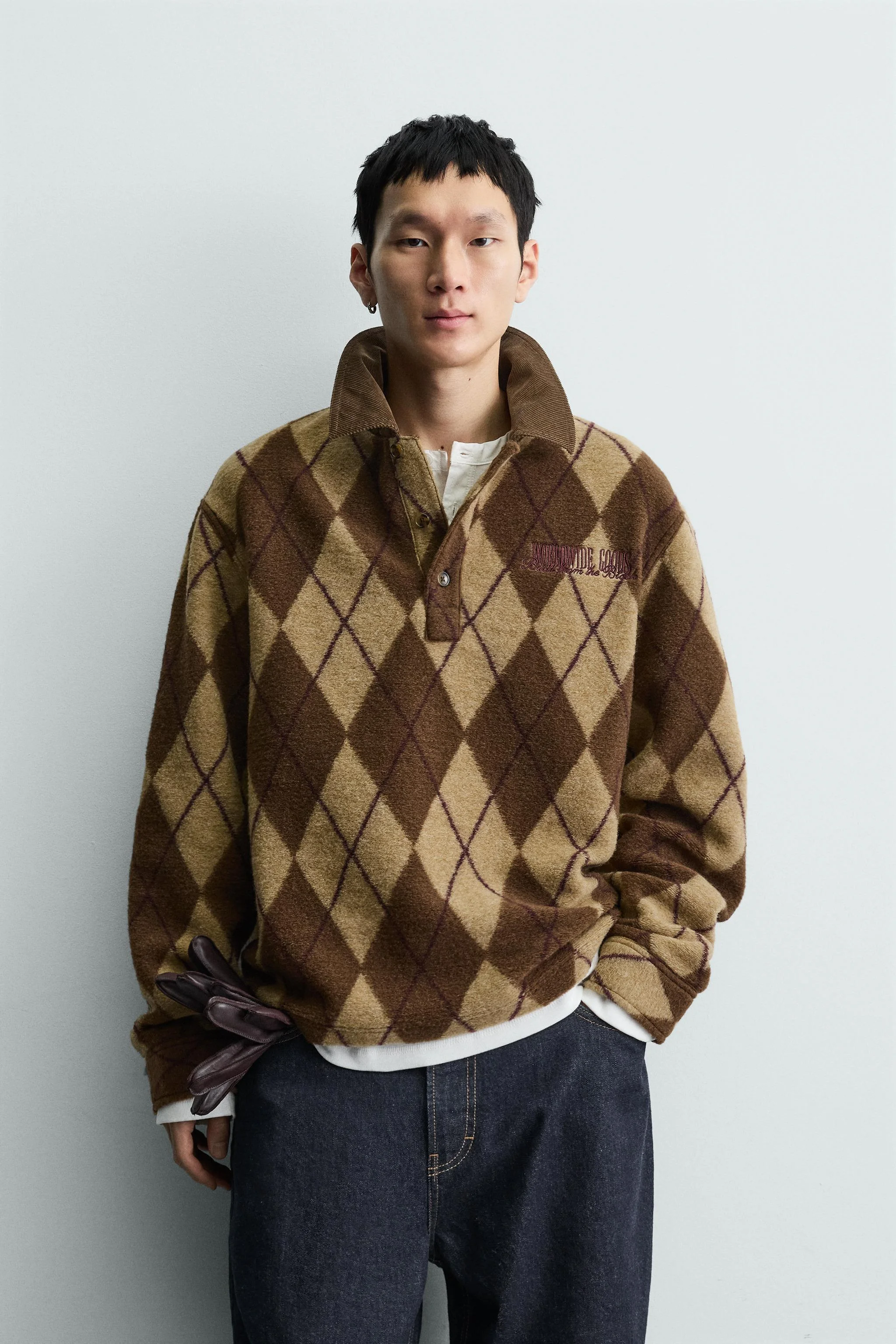 پولوشرت بافتدار طرحدار الماس پولوشرت بافتدار طرحدار الماس