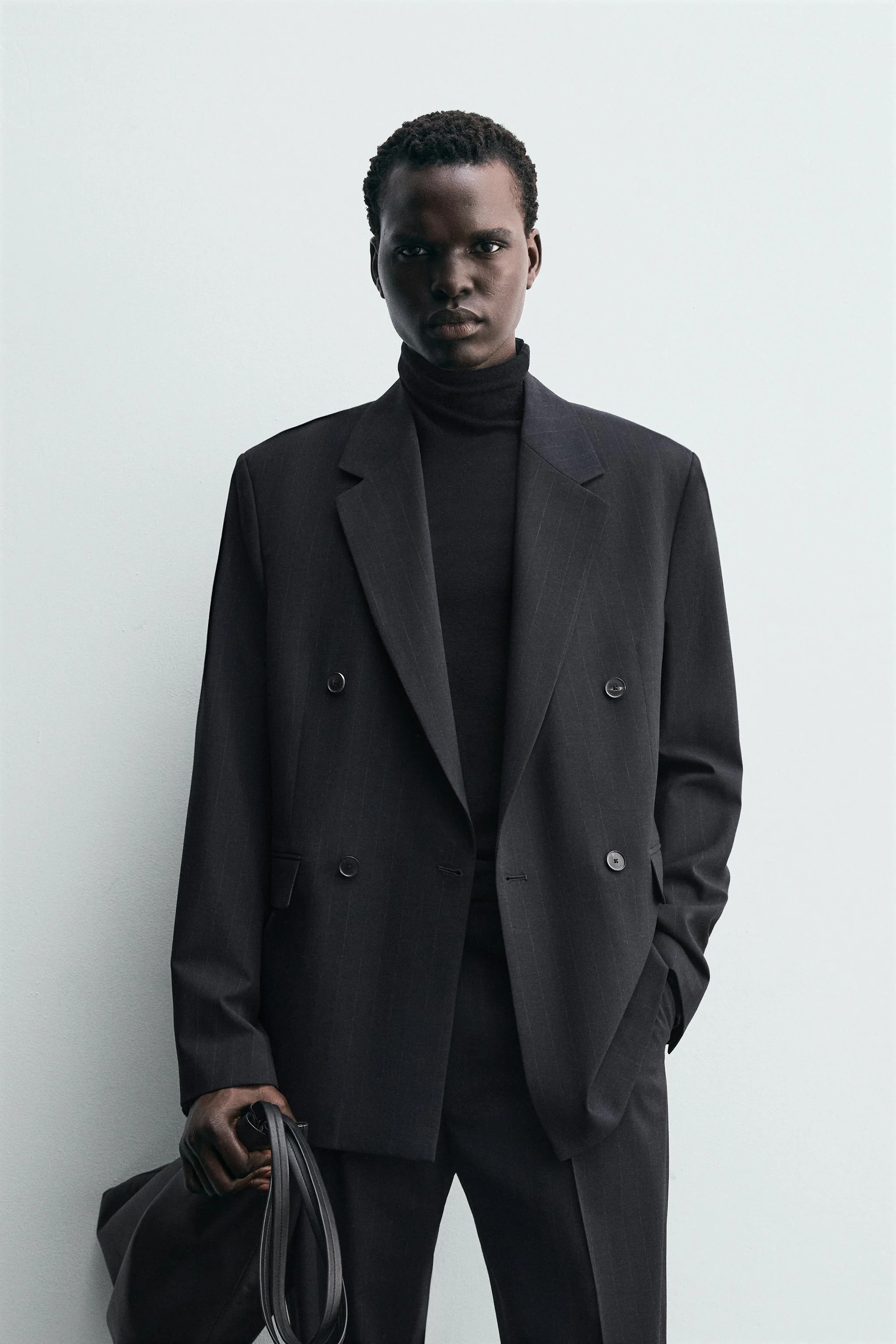 کت تک راه راه دکمه دوبل