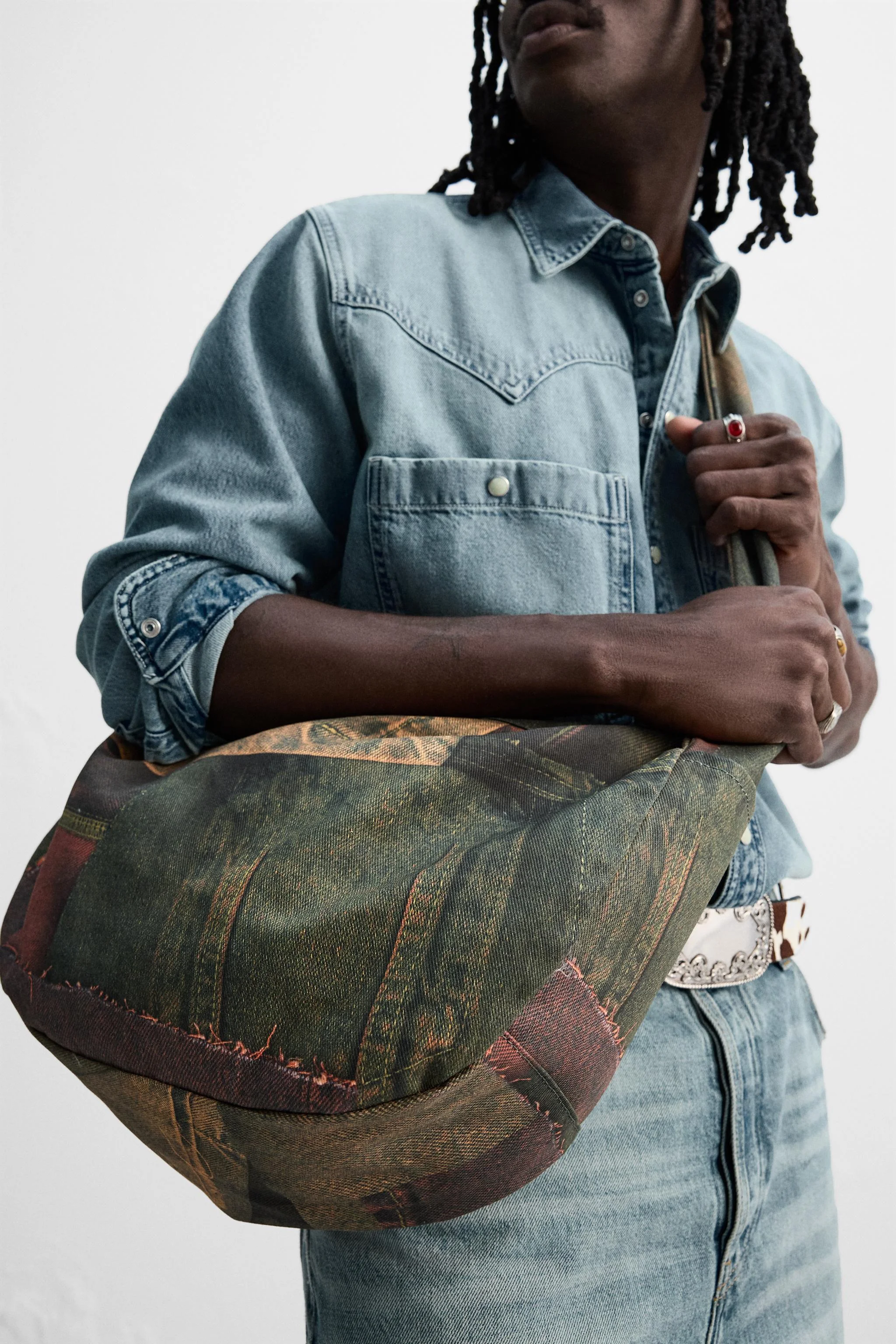 کیف دوشی با طرح جین