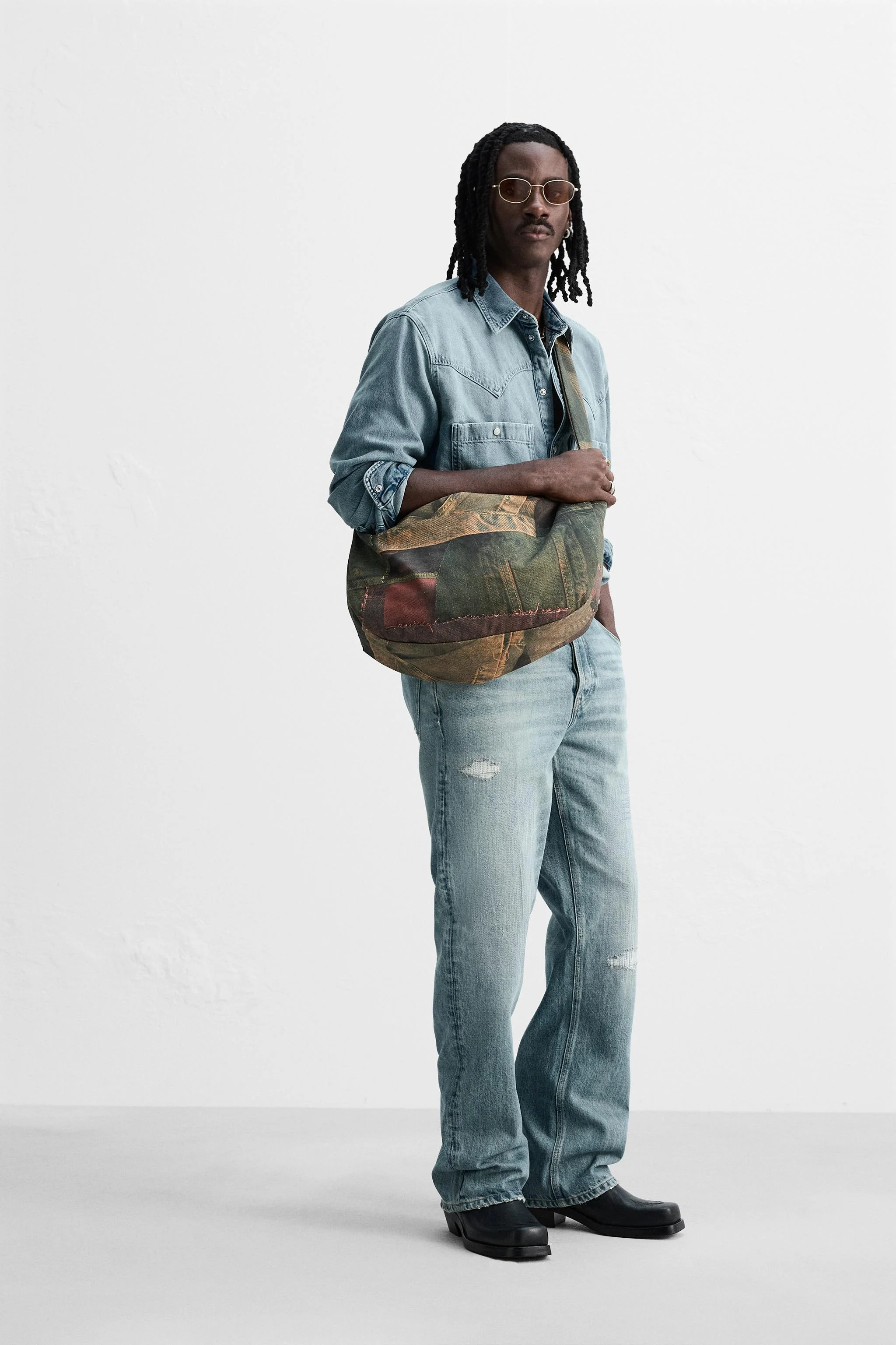 کیف دوشی با طرح جین