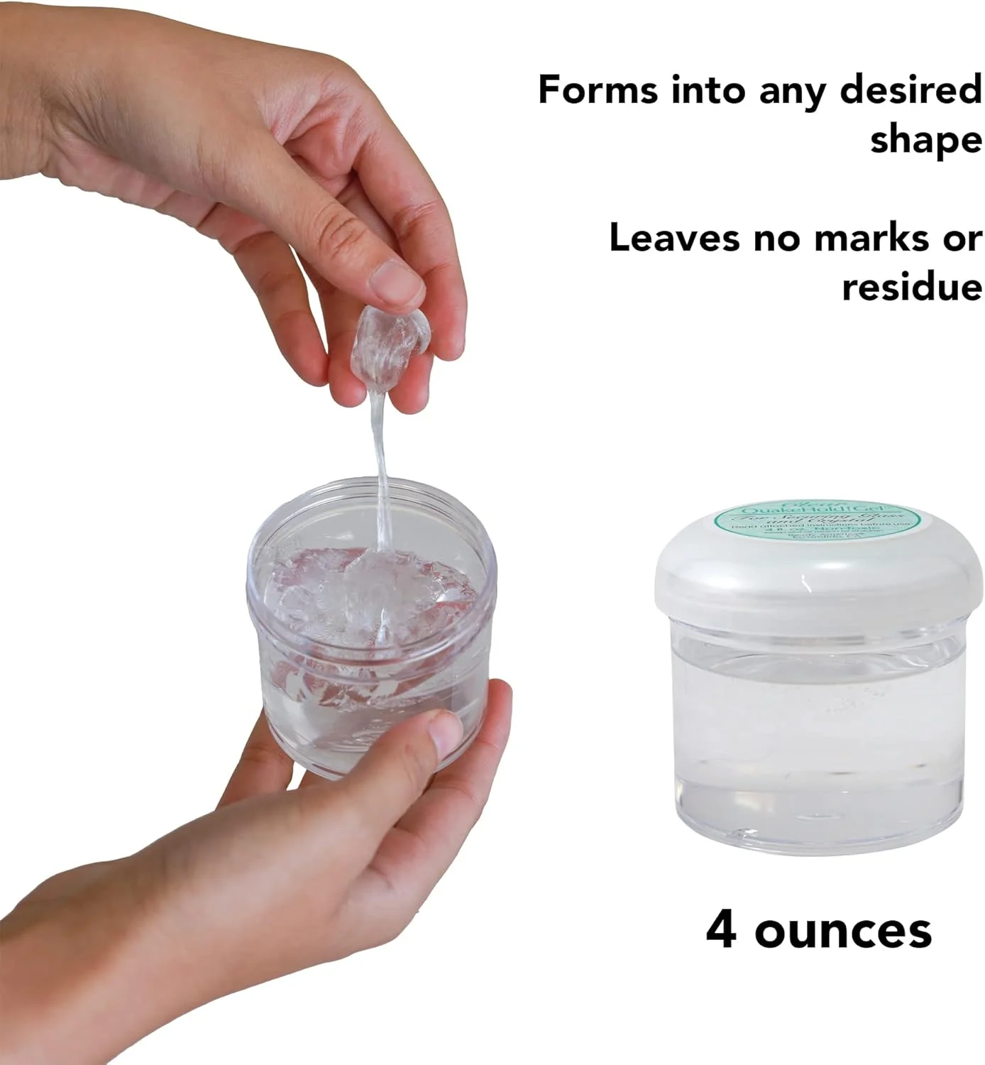 چسب ژله ای موزه Quakehold! Ready America 33111، شفاف