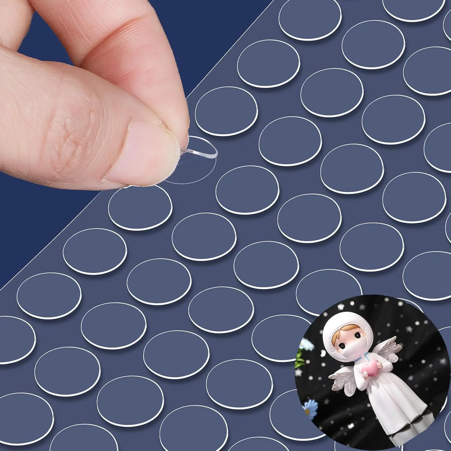 چسب ژله ای شفاف برای پوستر موزه، چسب دو طرفه 10 میلی متری بدون اثر، چسب بتونه ای قابل جابجایی برای صنایع دستی، بادکنک ها، تزئینات جشن و مهمانی، (500 عدد)