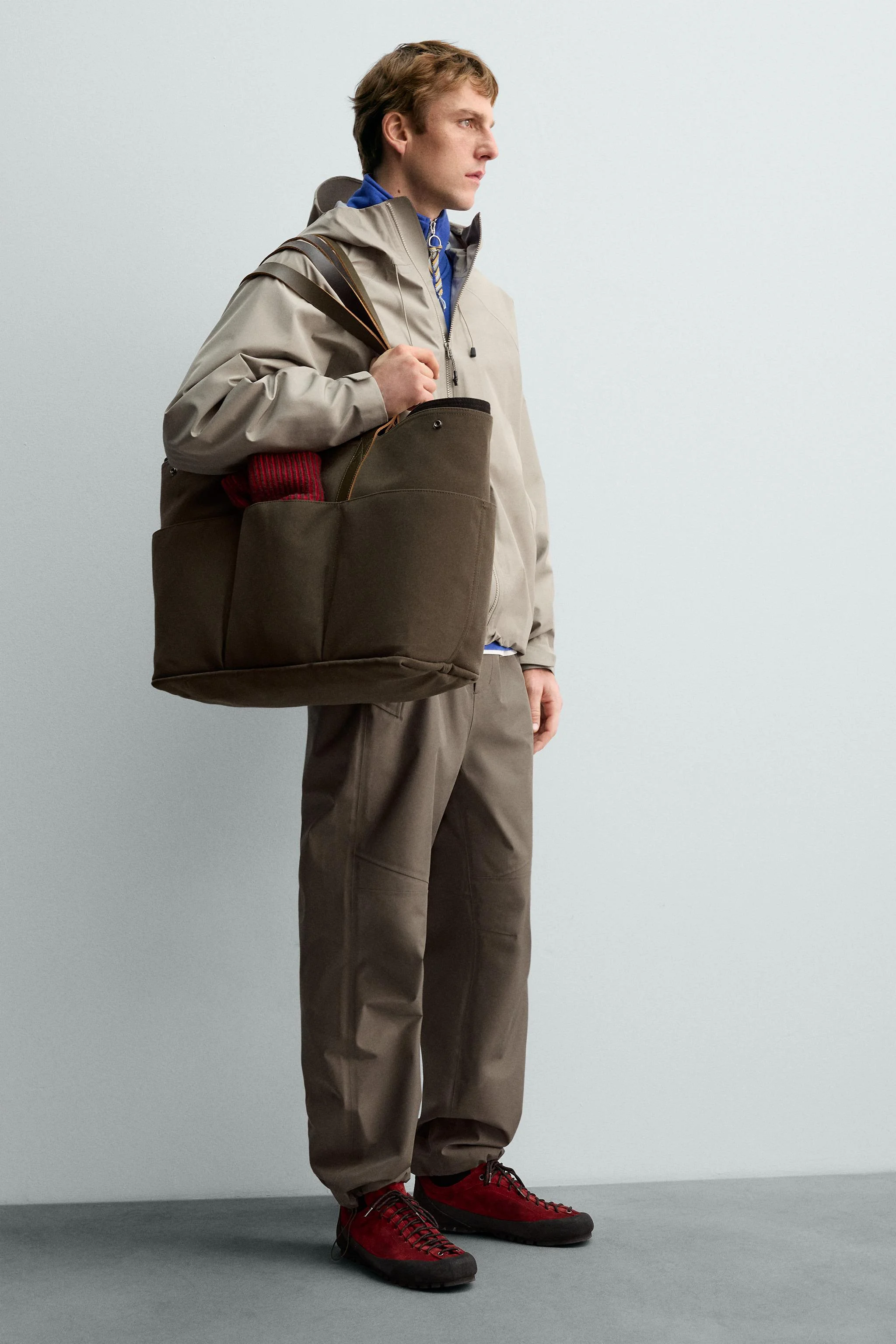 کیف دستی بزرگ با جزئیات چرمی آرون لوین ایکس زارا