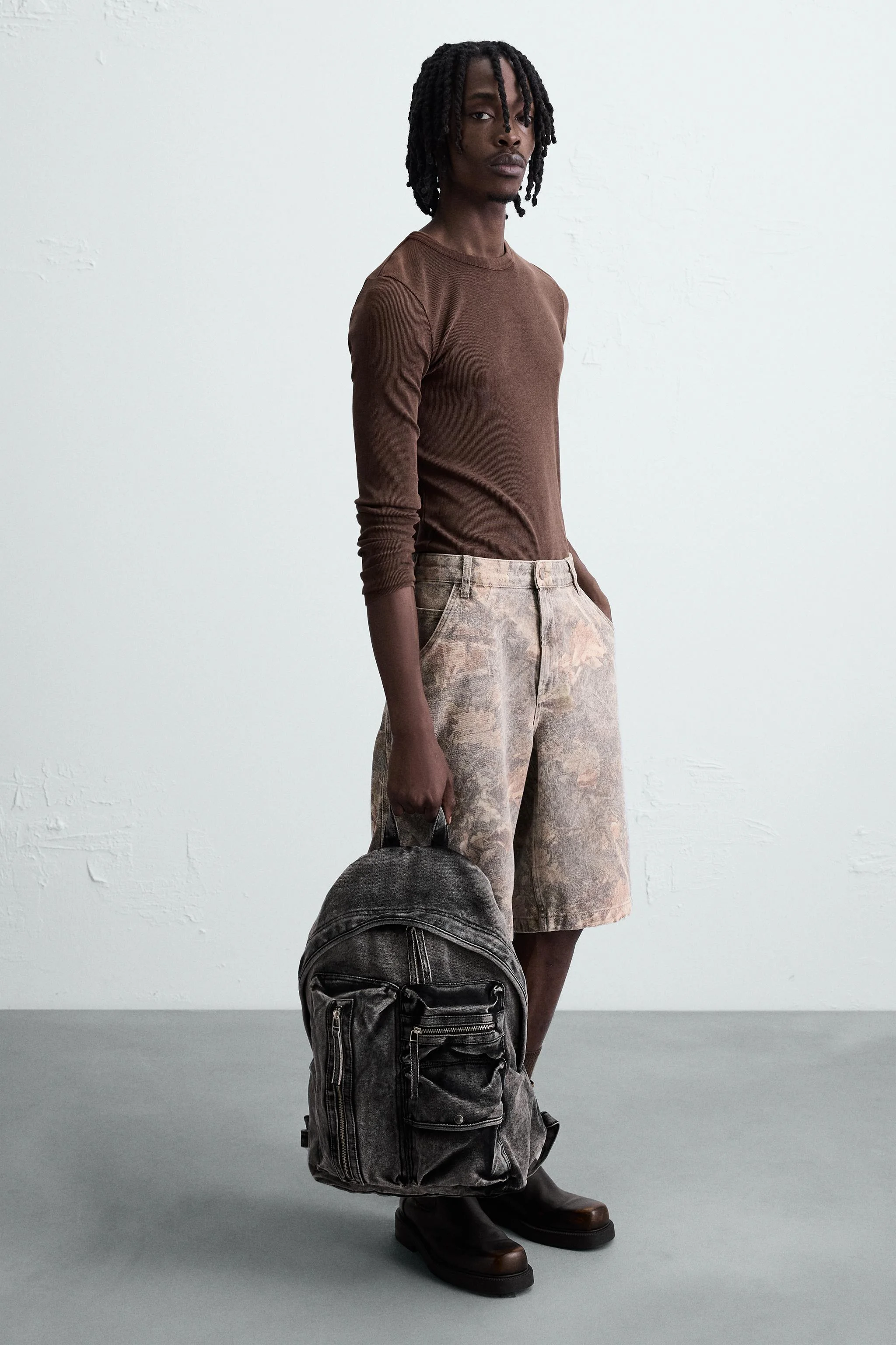 کوله پشتی جین با افکت شسته شده