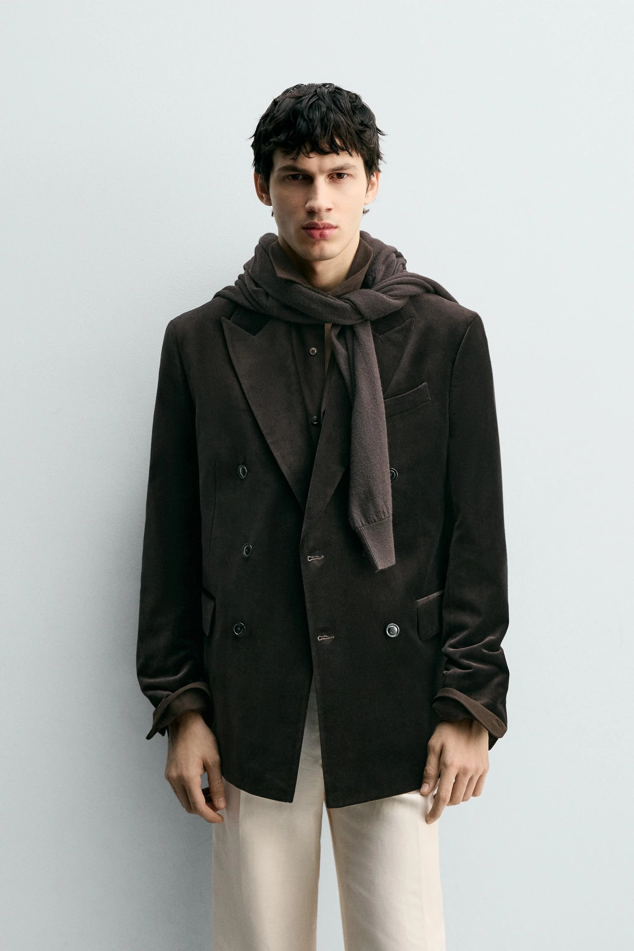 کت تک مخمل با برش معمولی