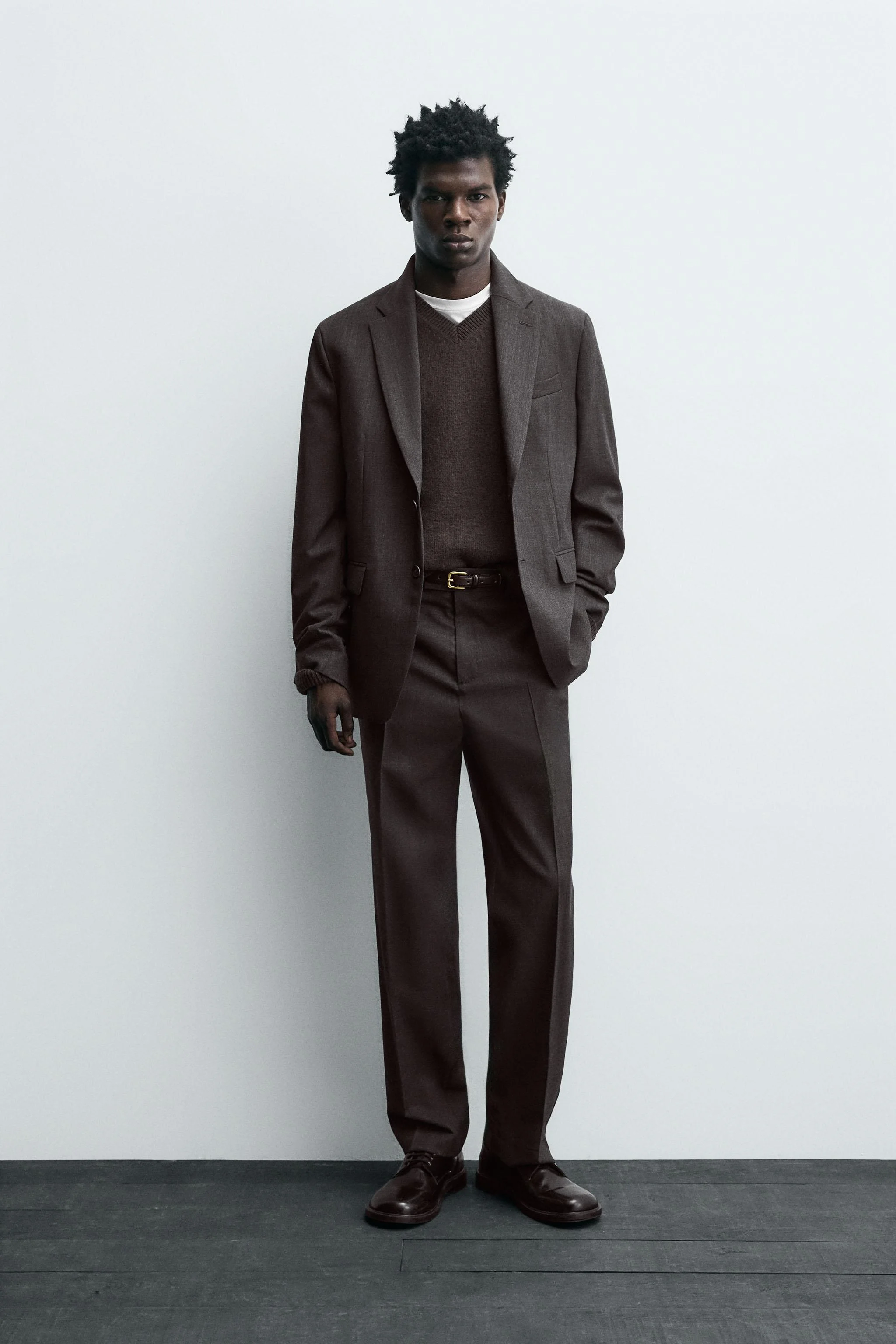 کت تک پشمی با برش معمولی