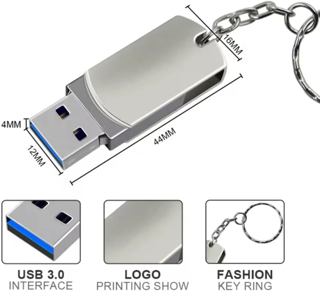 فلش مموری USB 3.0، حافظه قابل حمل 8 ترابایتی با سرعت بالا به همراه جاکلیدی، نقره ای