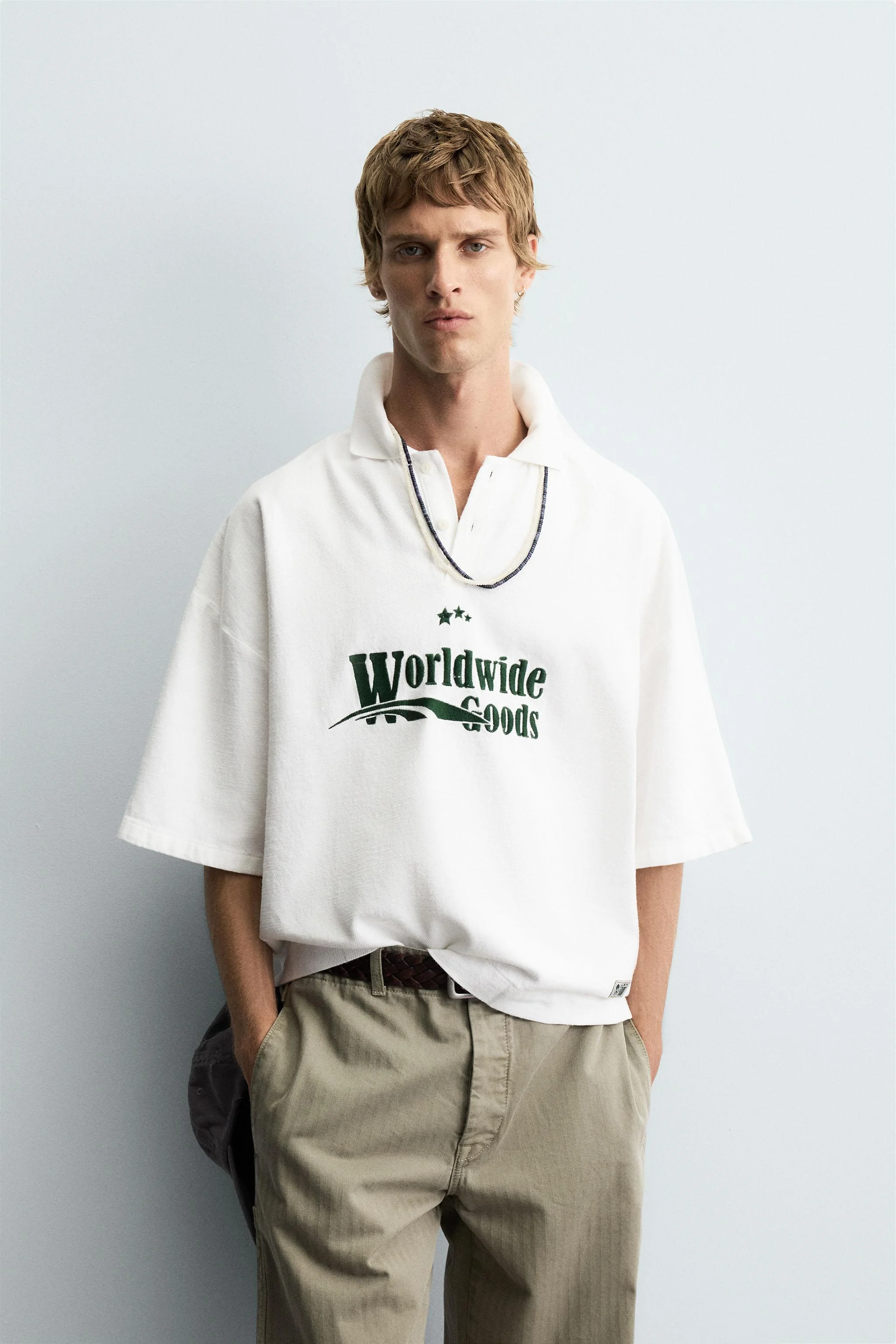 پولوشرت جعبهای گشاد با گلدوزی پولوشرت جعبهای گشاد با گلدوزی