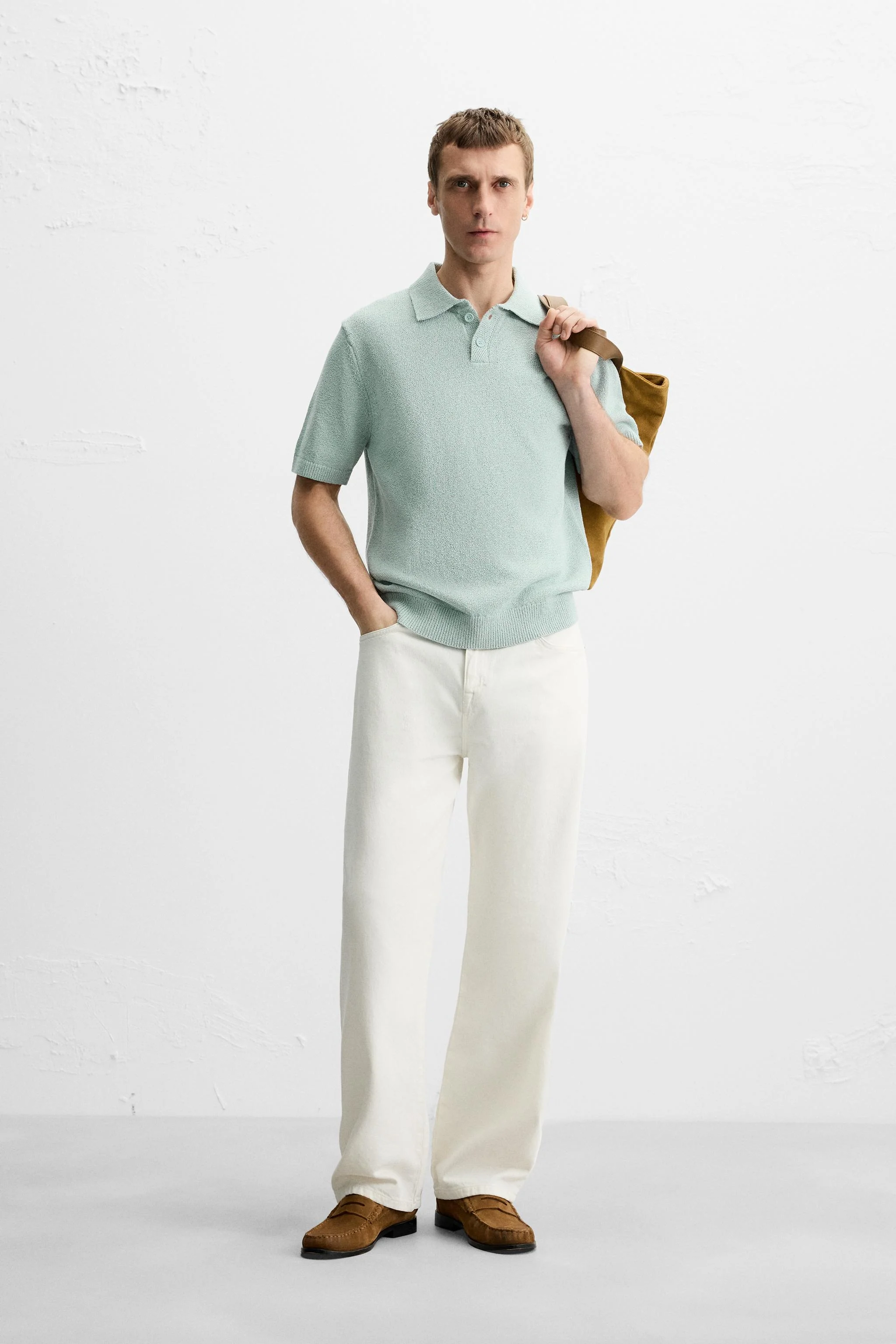 پولوشرت بافتنی با بافت خاص