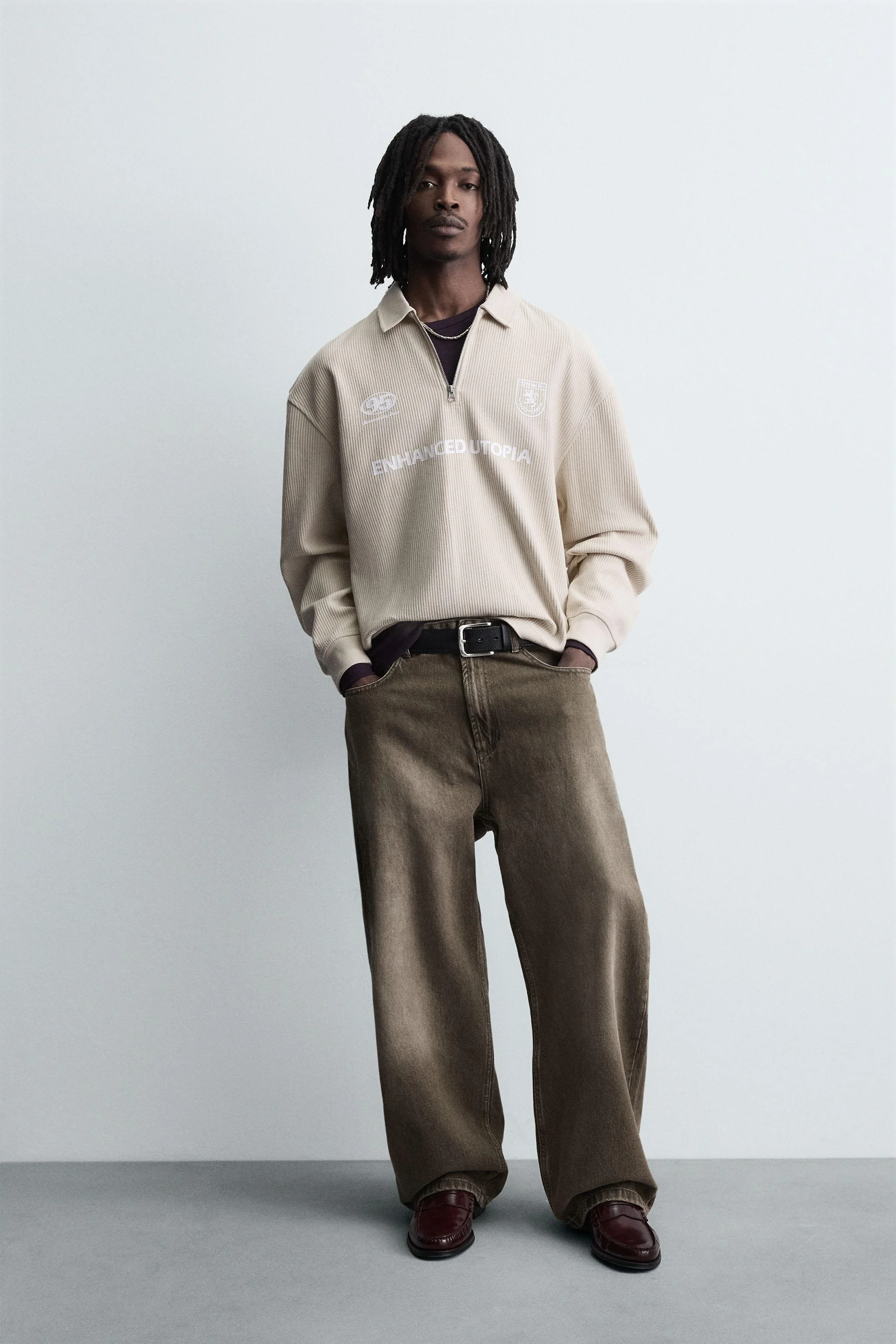 پولوشرت بافتنی کبلی با بافت خاص