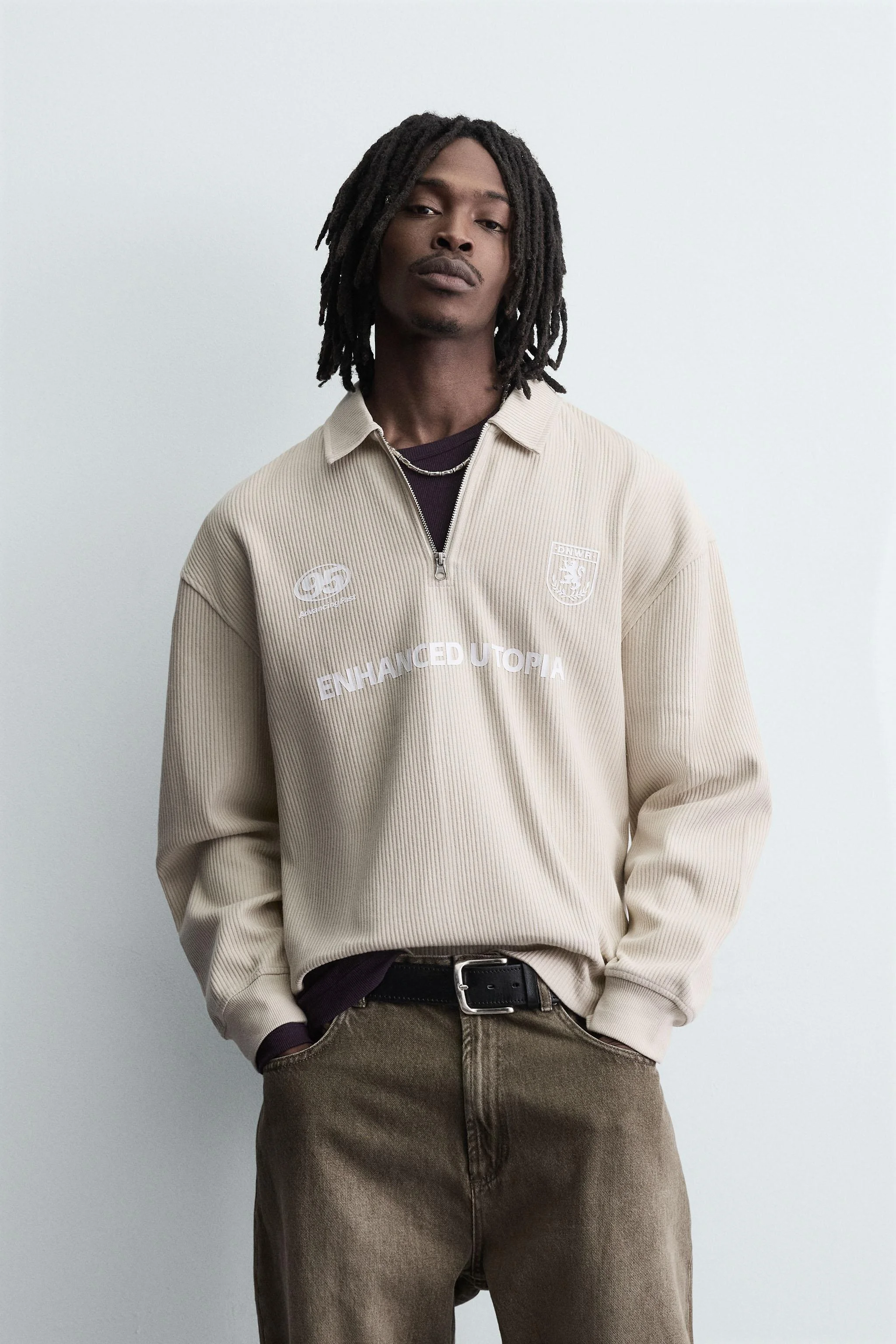 پولوشرت بافتنی کبلی با بافت خاص