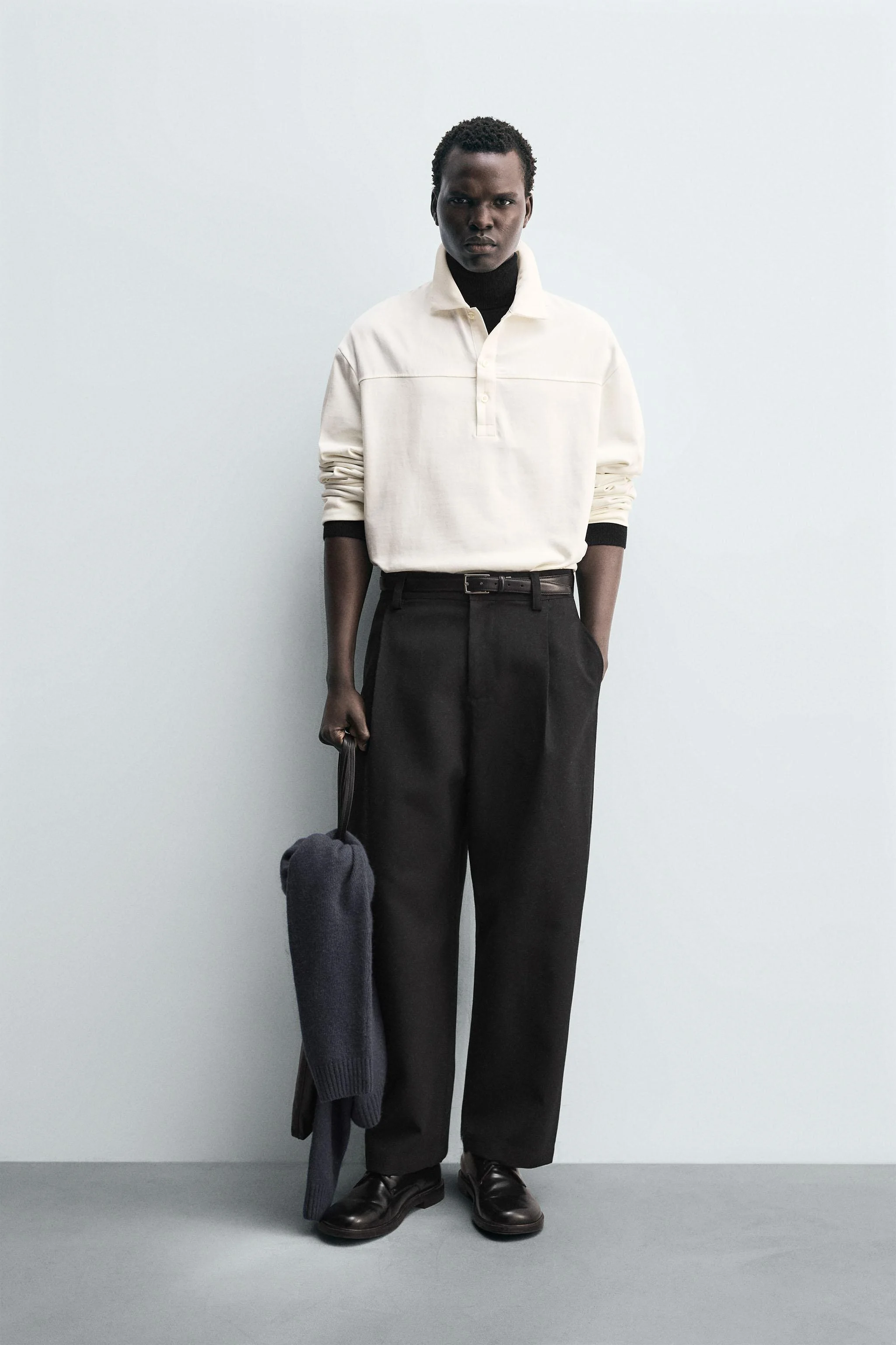 پولوشرت بافت‌دار مدل جعبه‌ای