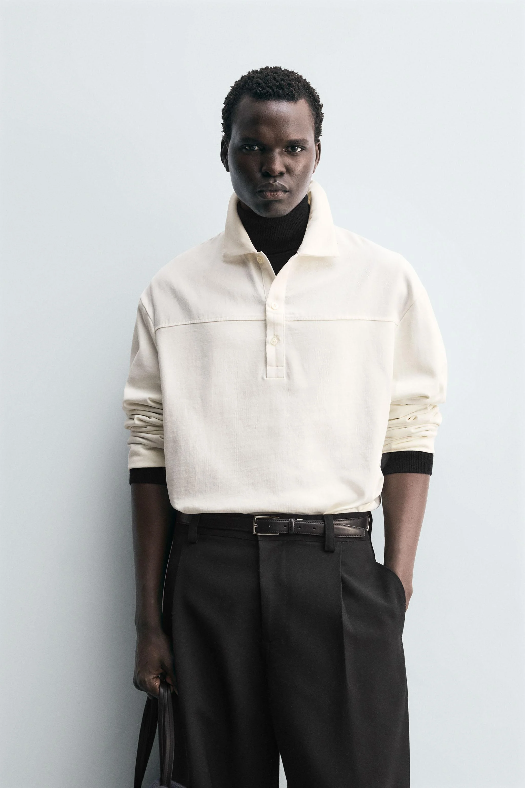 پولوشرت بافت‌دار مدل جعبه‌ای