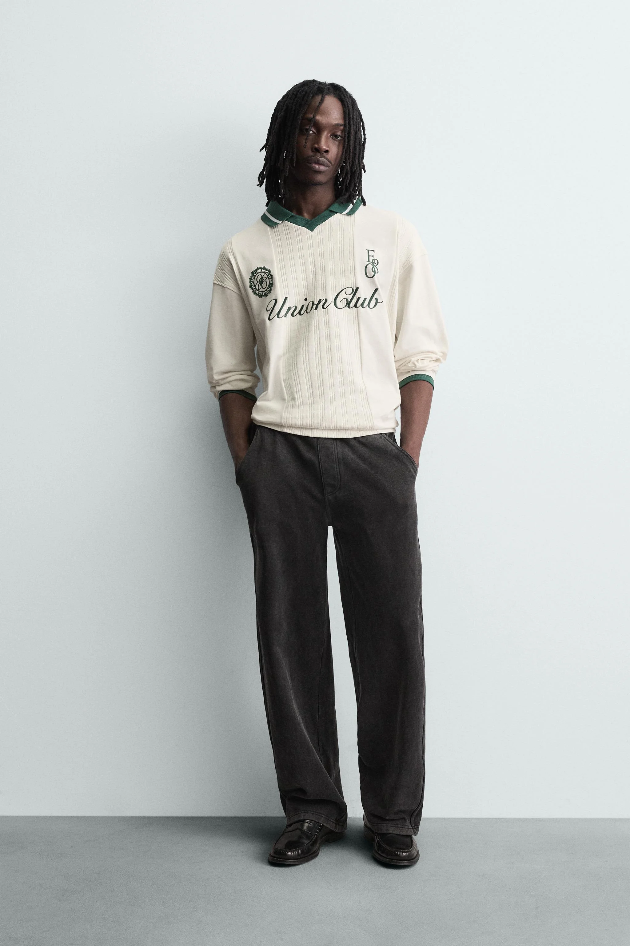 پولوشرت ژاکارد گلدوزی شده فوتبال رترو