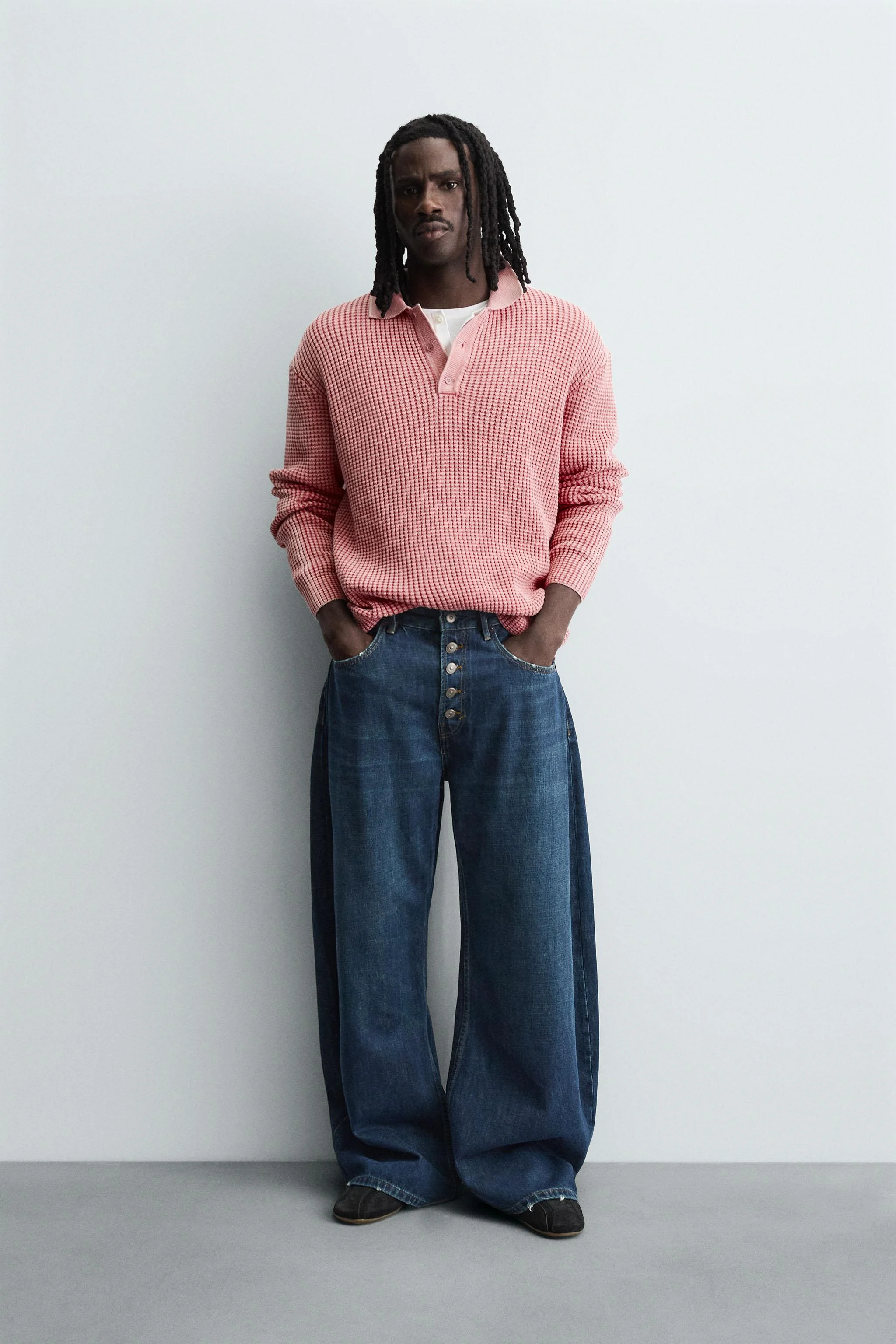 پولوشرت بافتنی وافل شوی شده