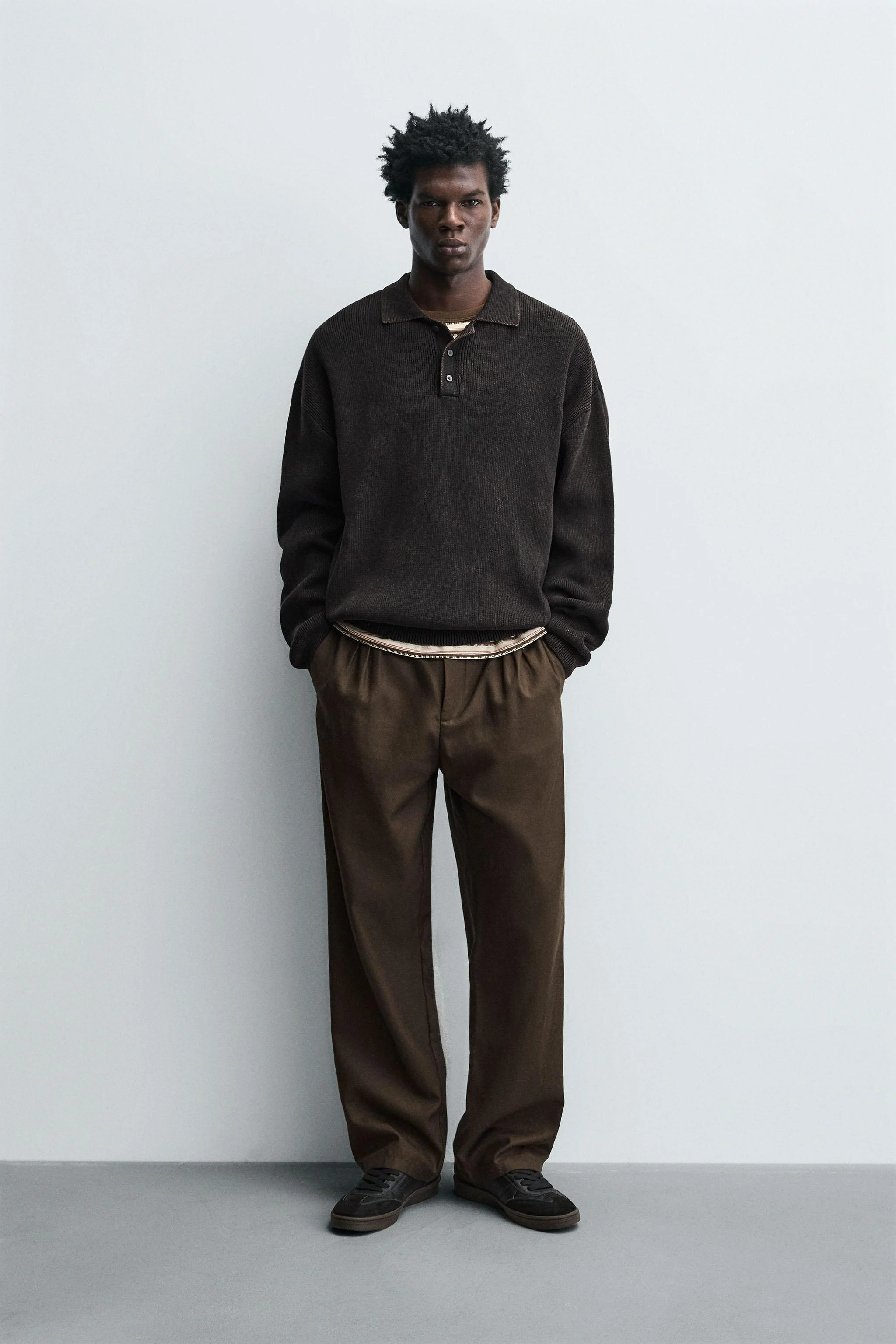 پولوشرت بافتنی شسته شده پولوشرت بافتنی شسته شده