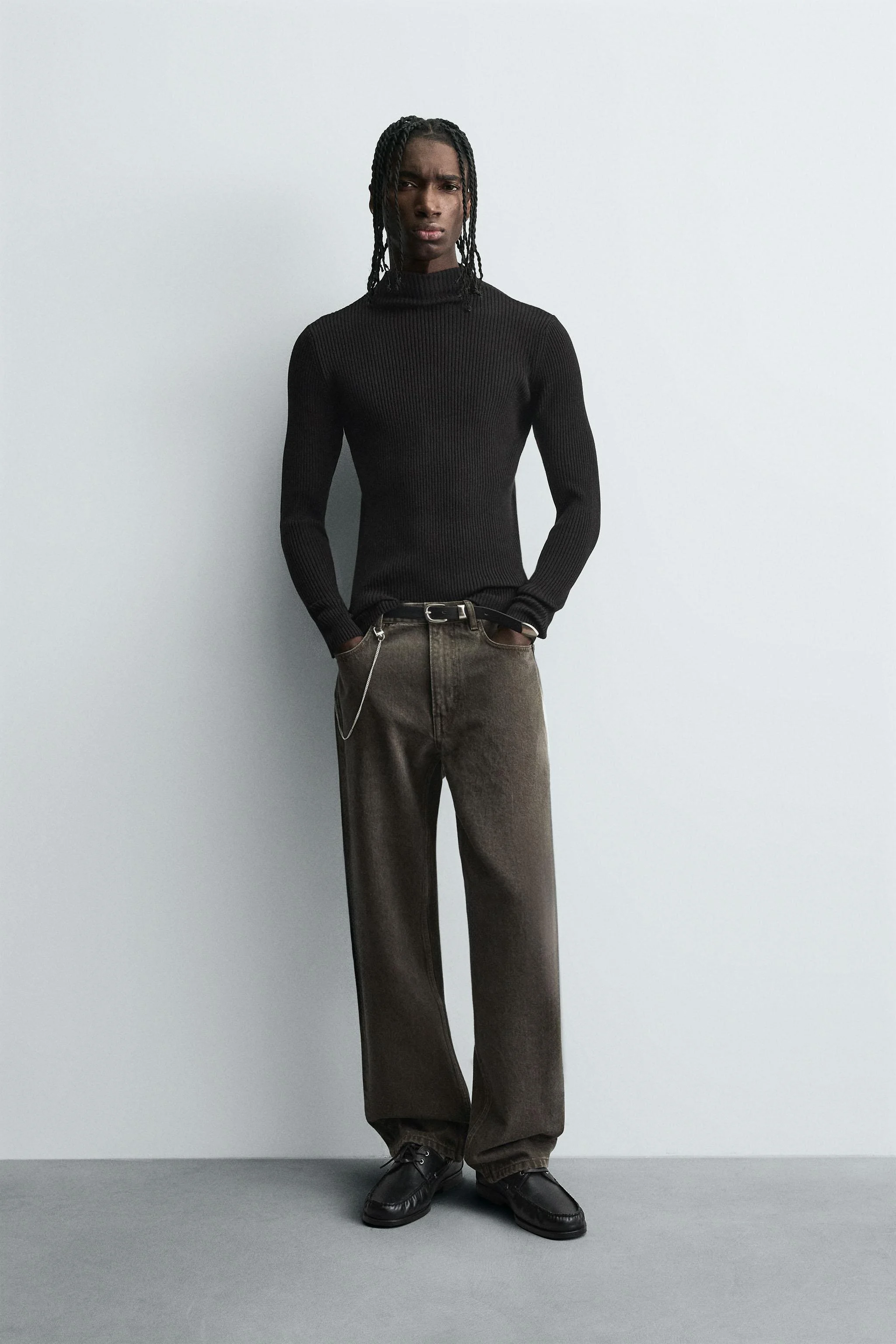 پلیور یقه اسکی بافت دار