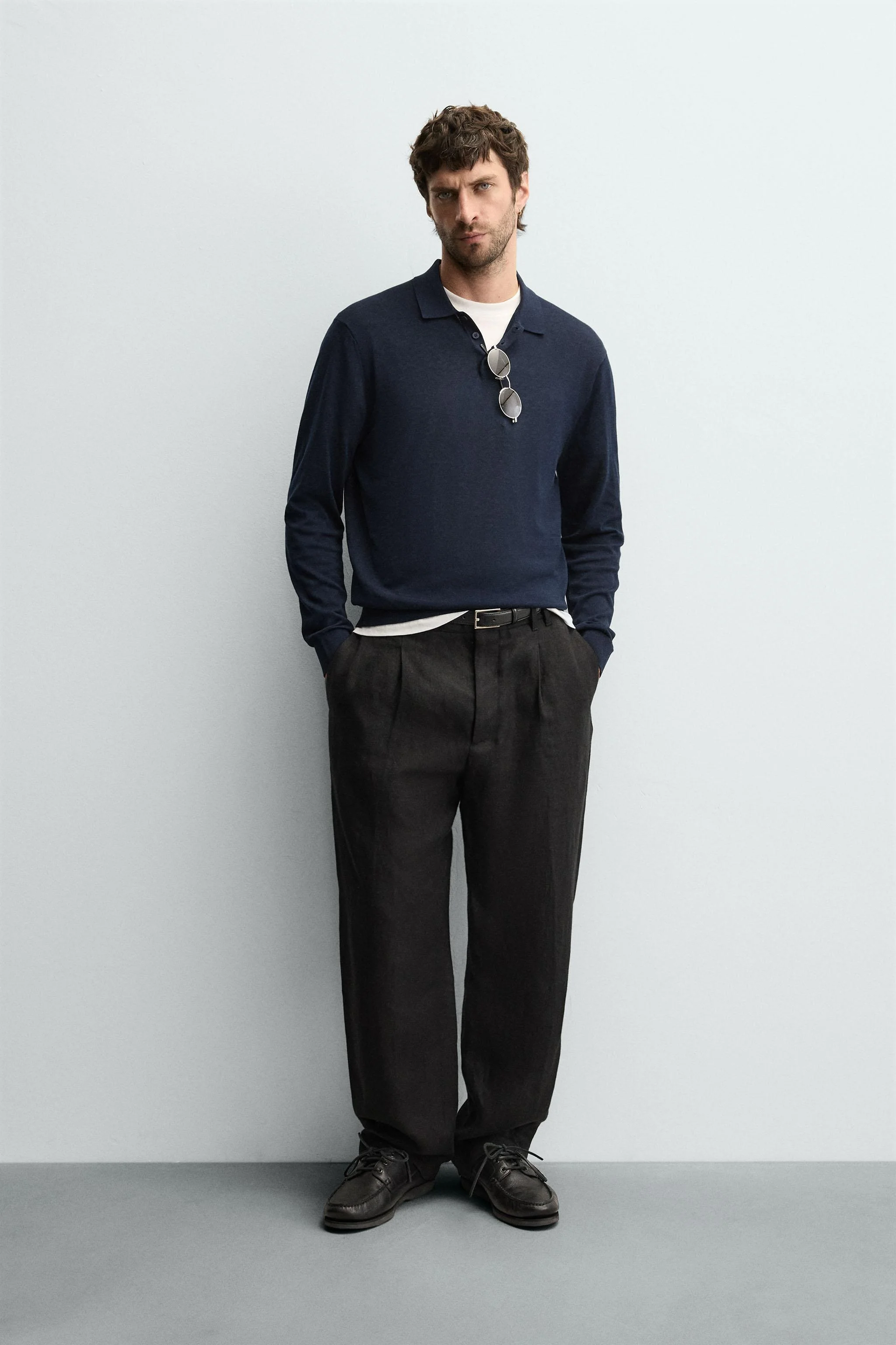 پولوشرت بافتنی پنبه-ابریشم