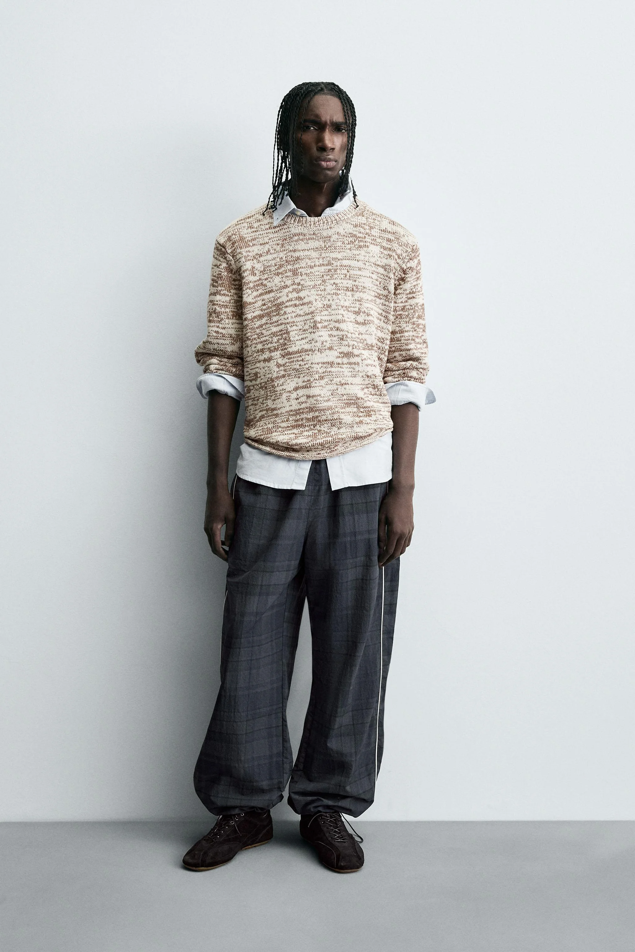 پلیور بافت دار با نخ تابیده