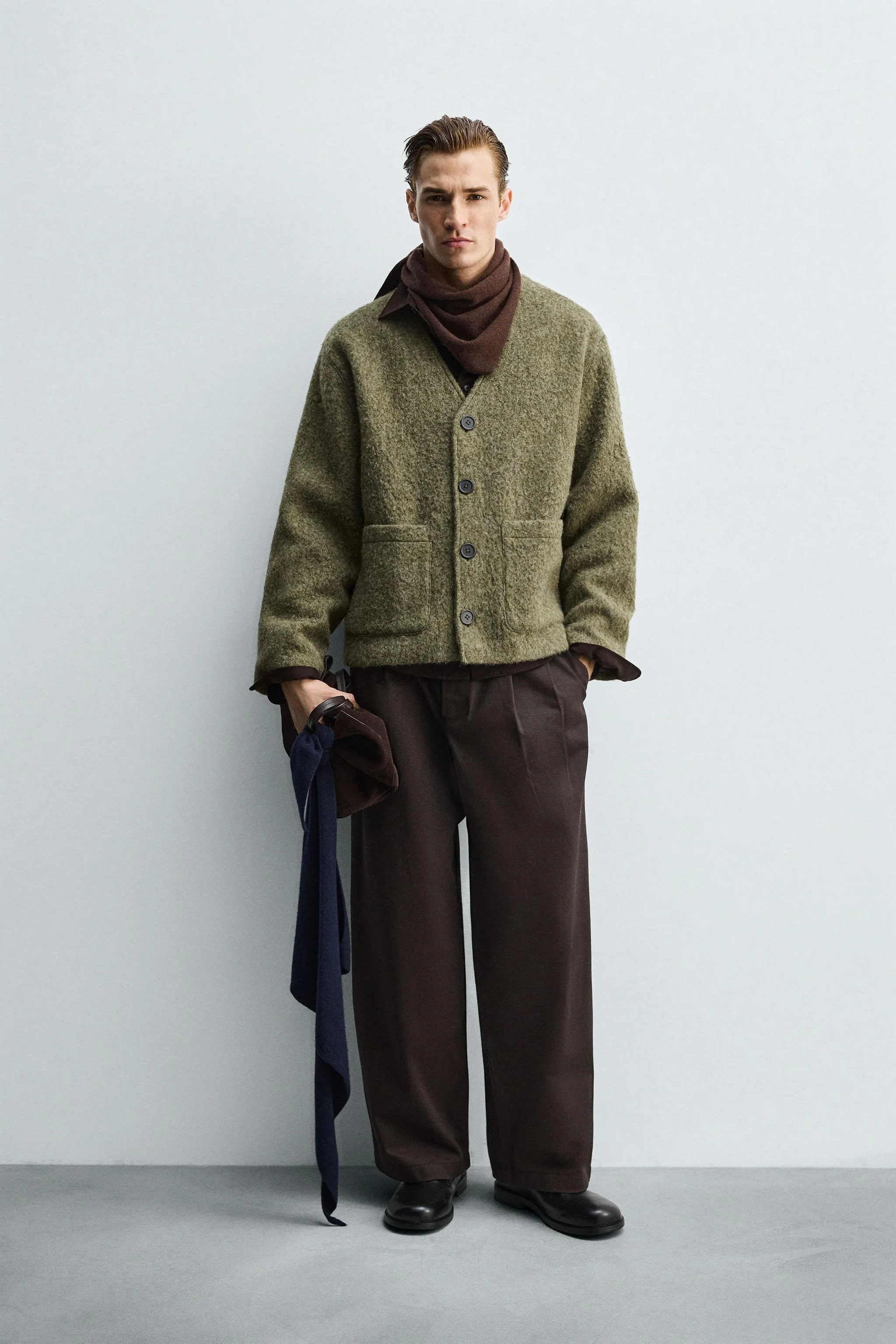 ژاکت بافت دار با تن خور راحت