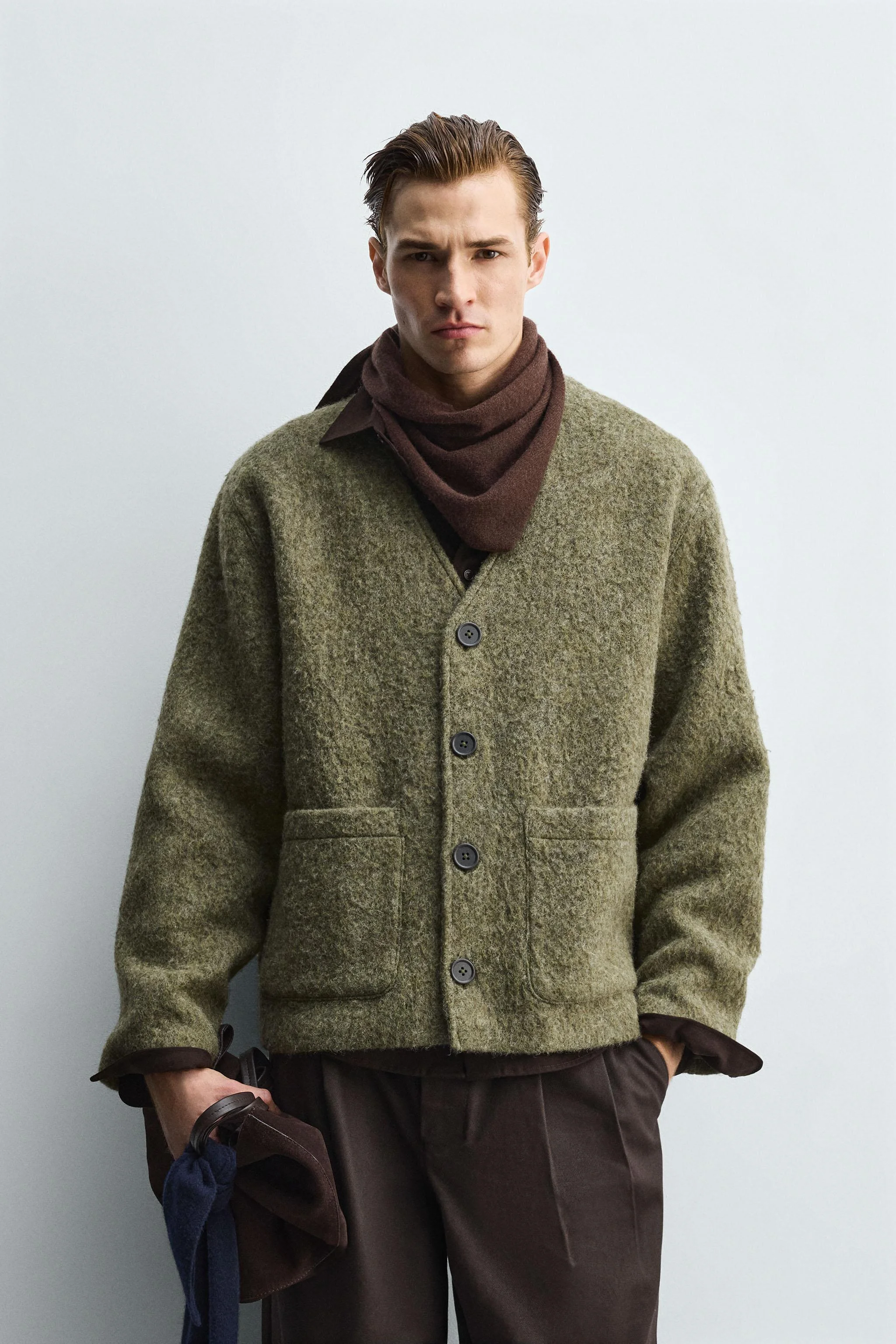 ژاکت بافت دار با تن خور راحت