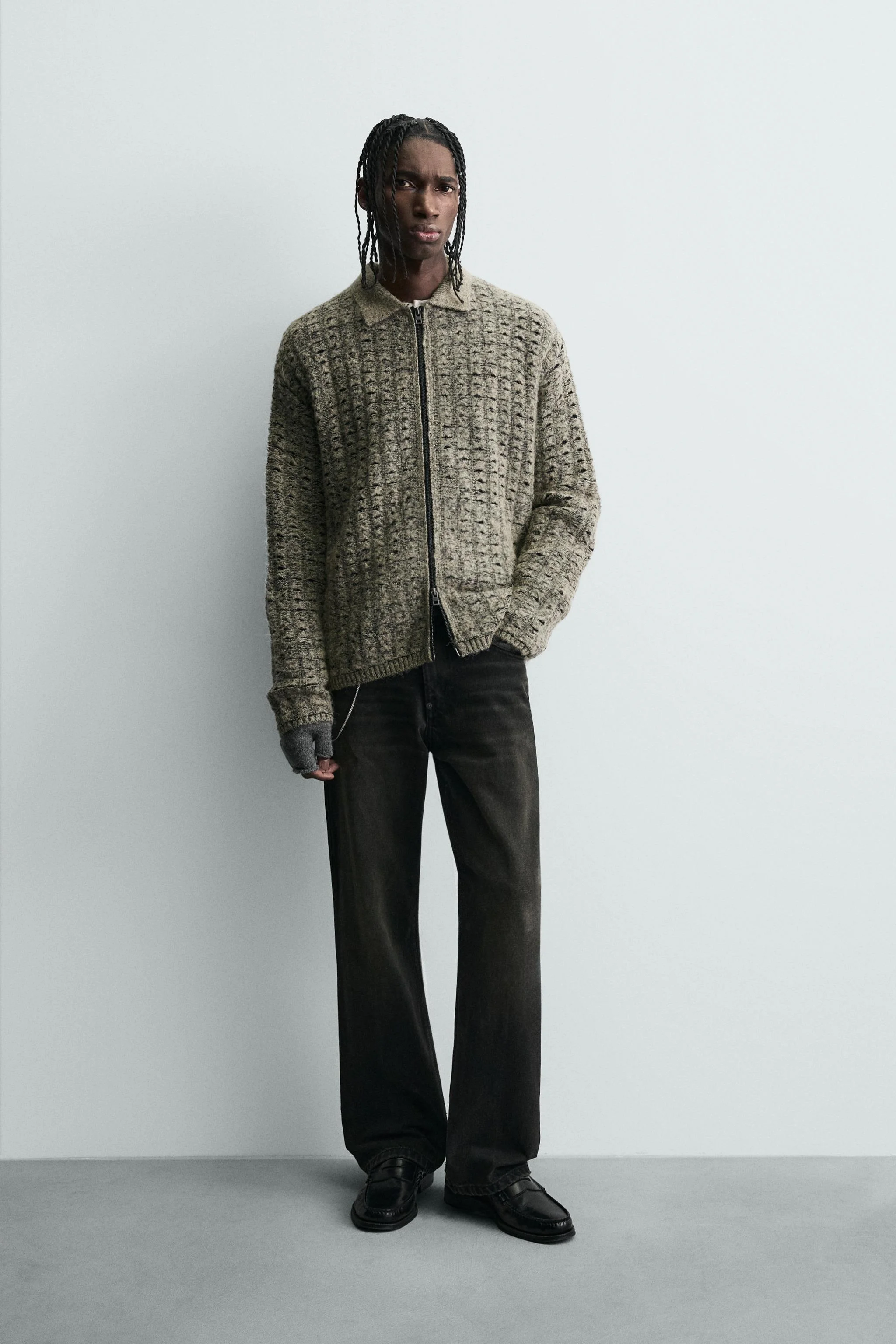 ژاکت بافتنی با بافت خاص