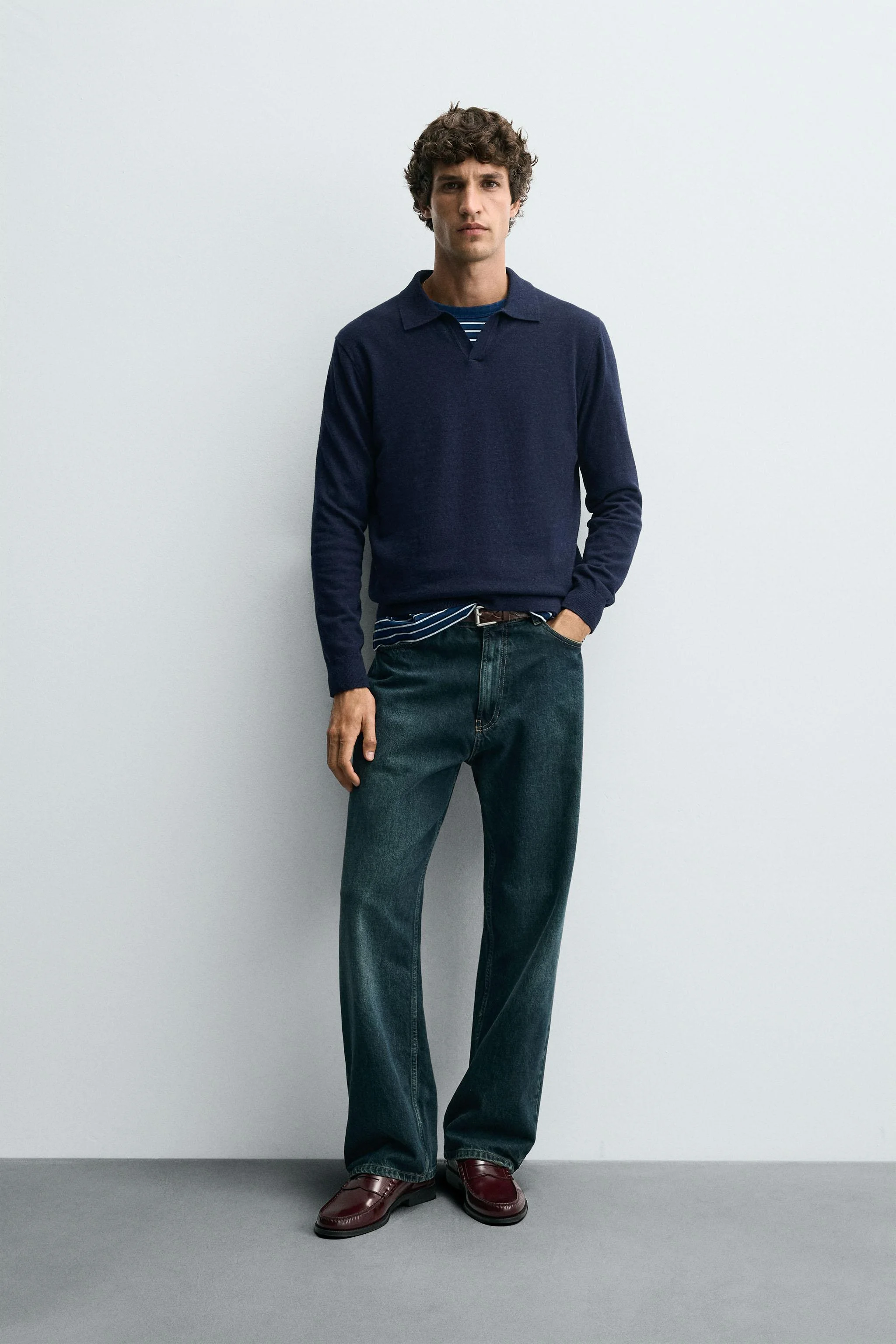 پولوشرت بافتنی با بافت خاص