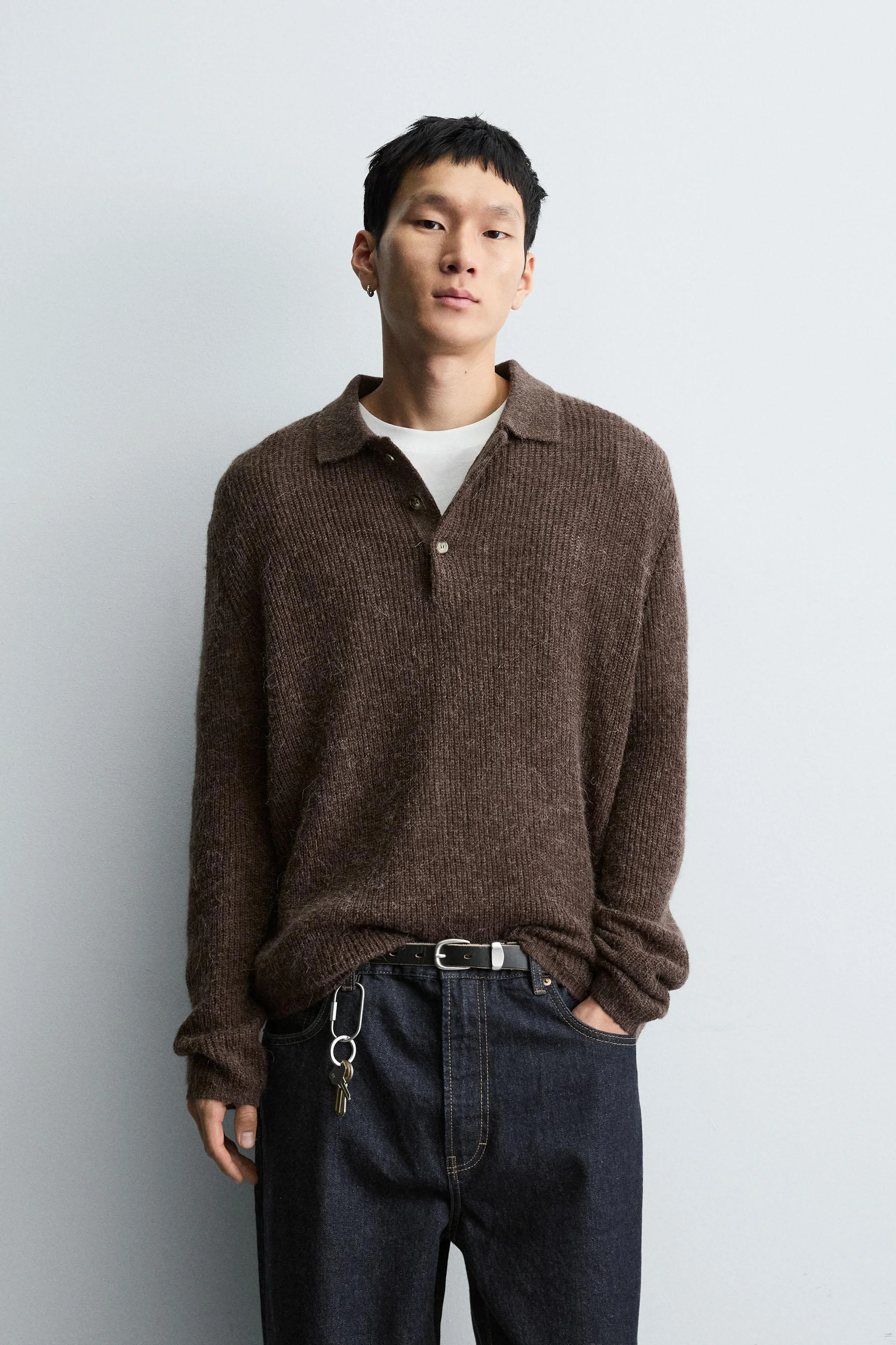 پولوشرت بافتنی با بافت برجسته