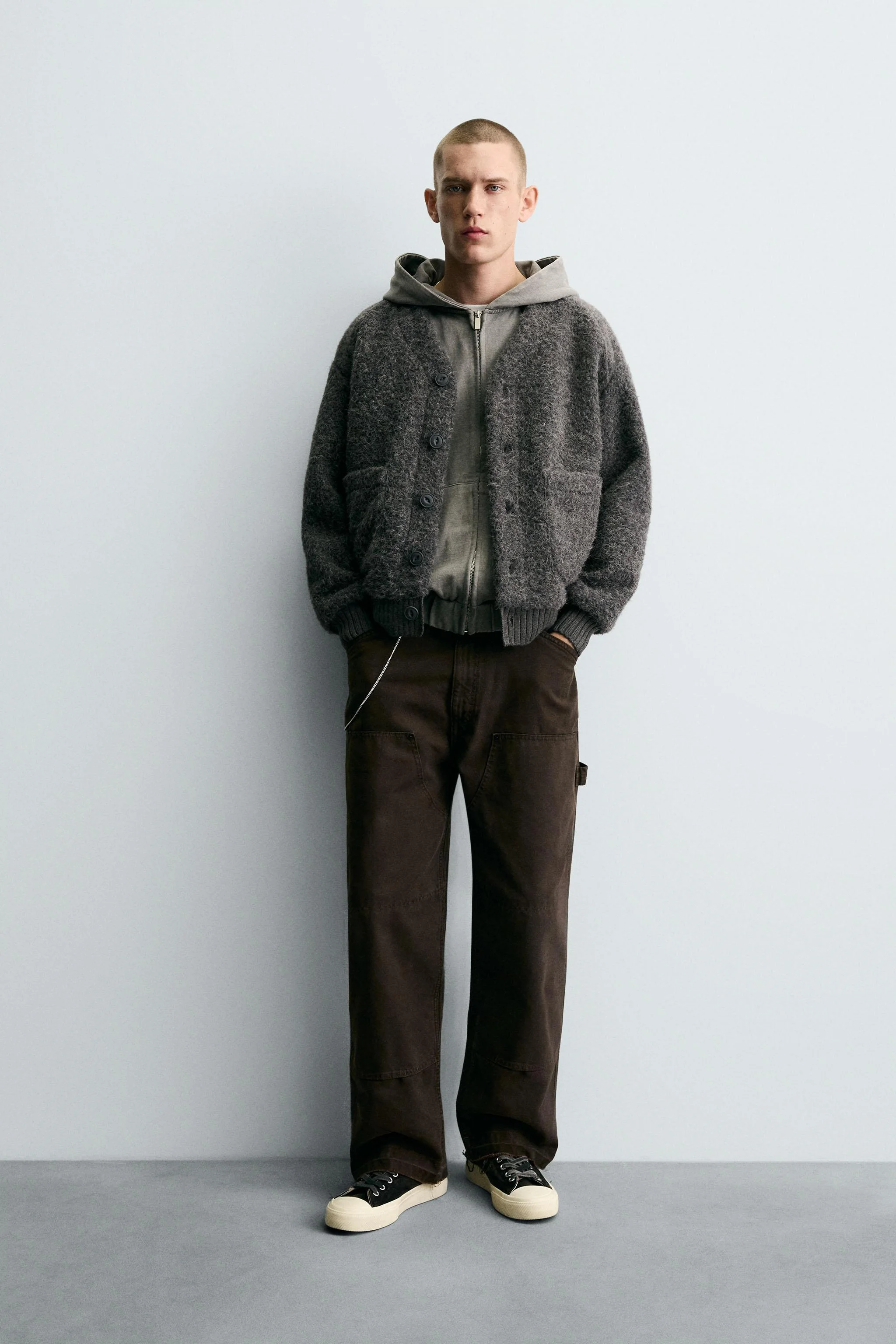 ژاکت بافت‌دار با جیب