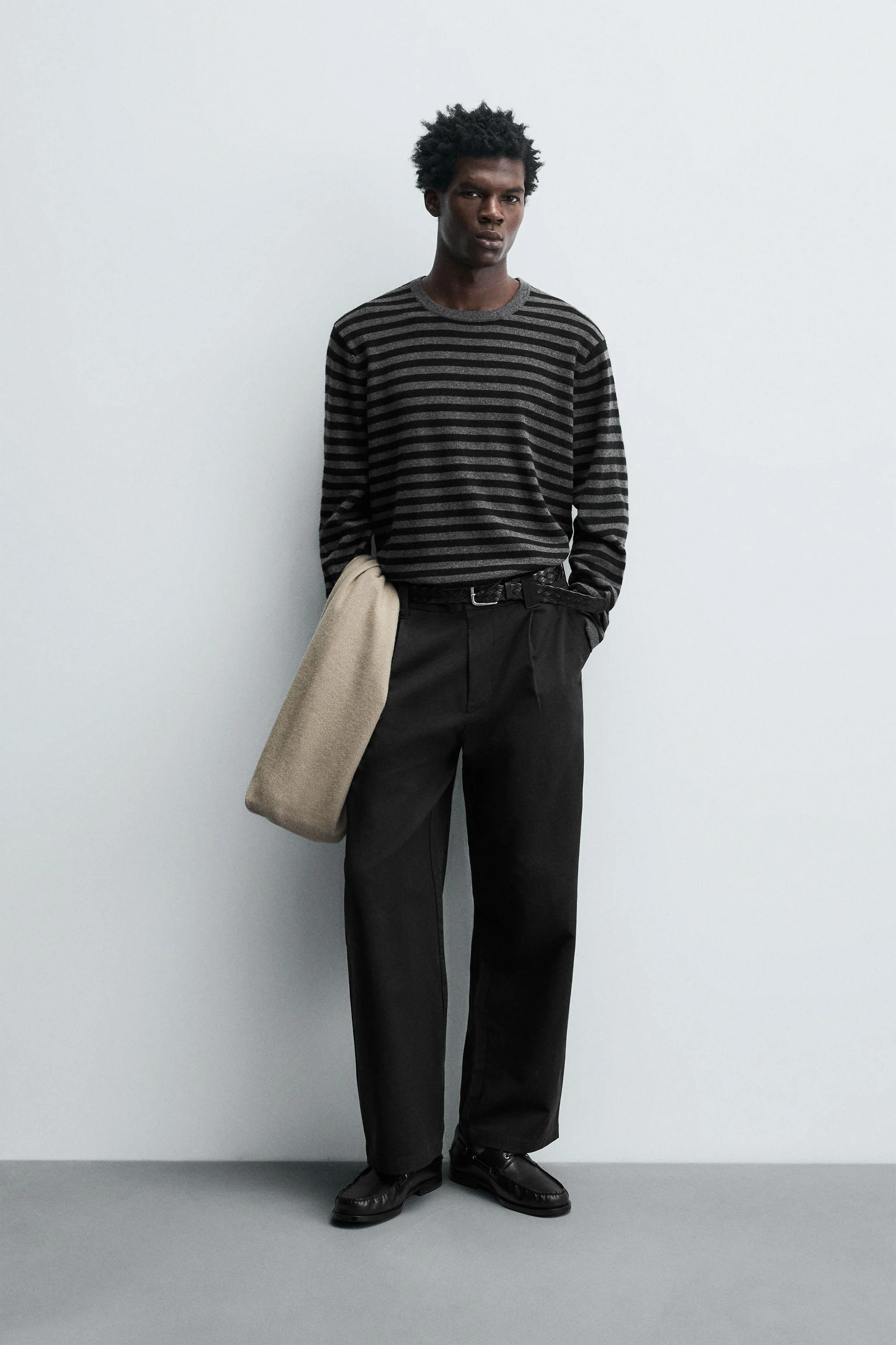 پلیور بافت راه راه مخلوط پشم