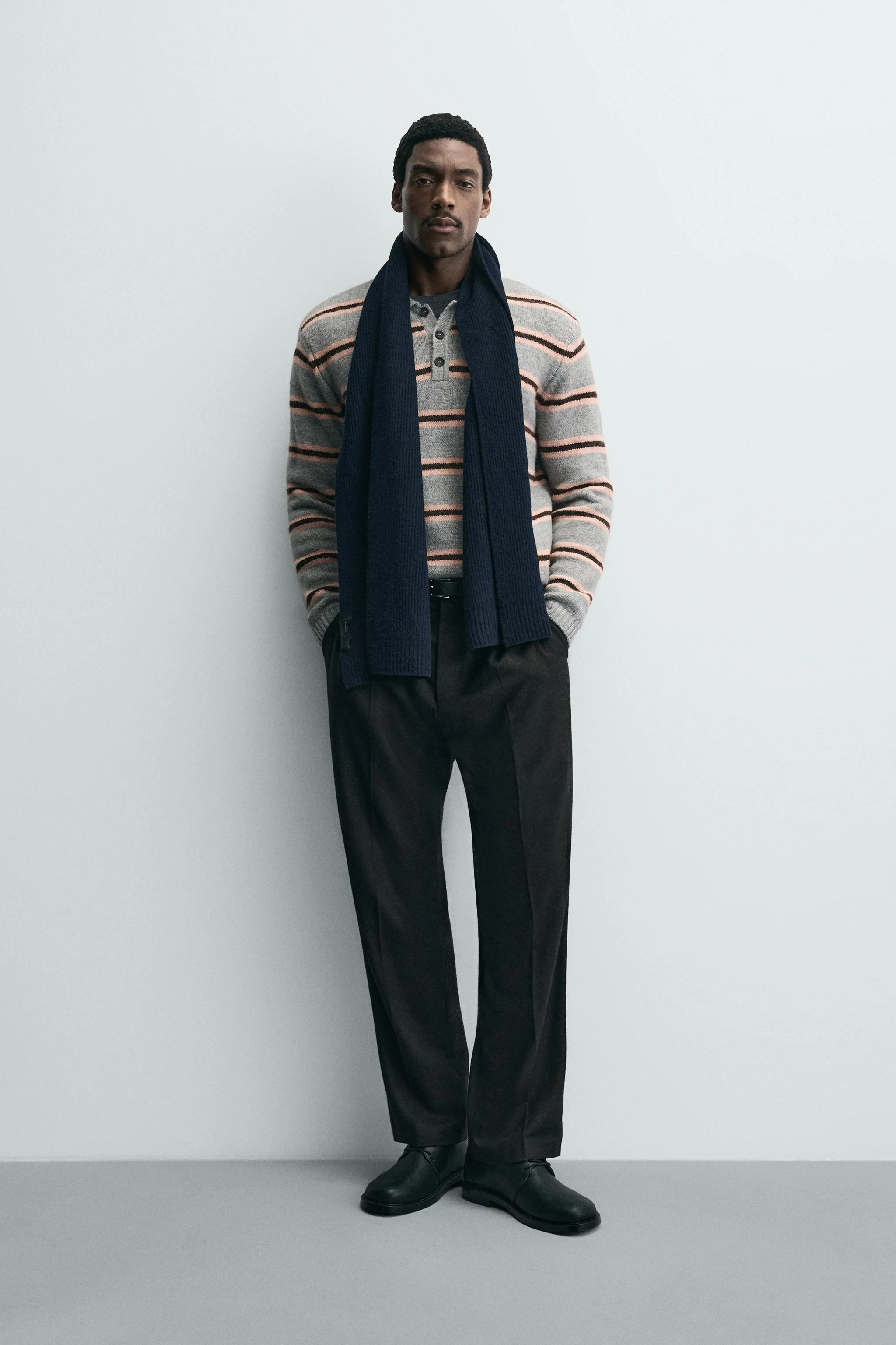 پولوشرت بافتنی ژاکارد راه راه