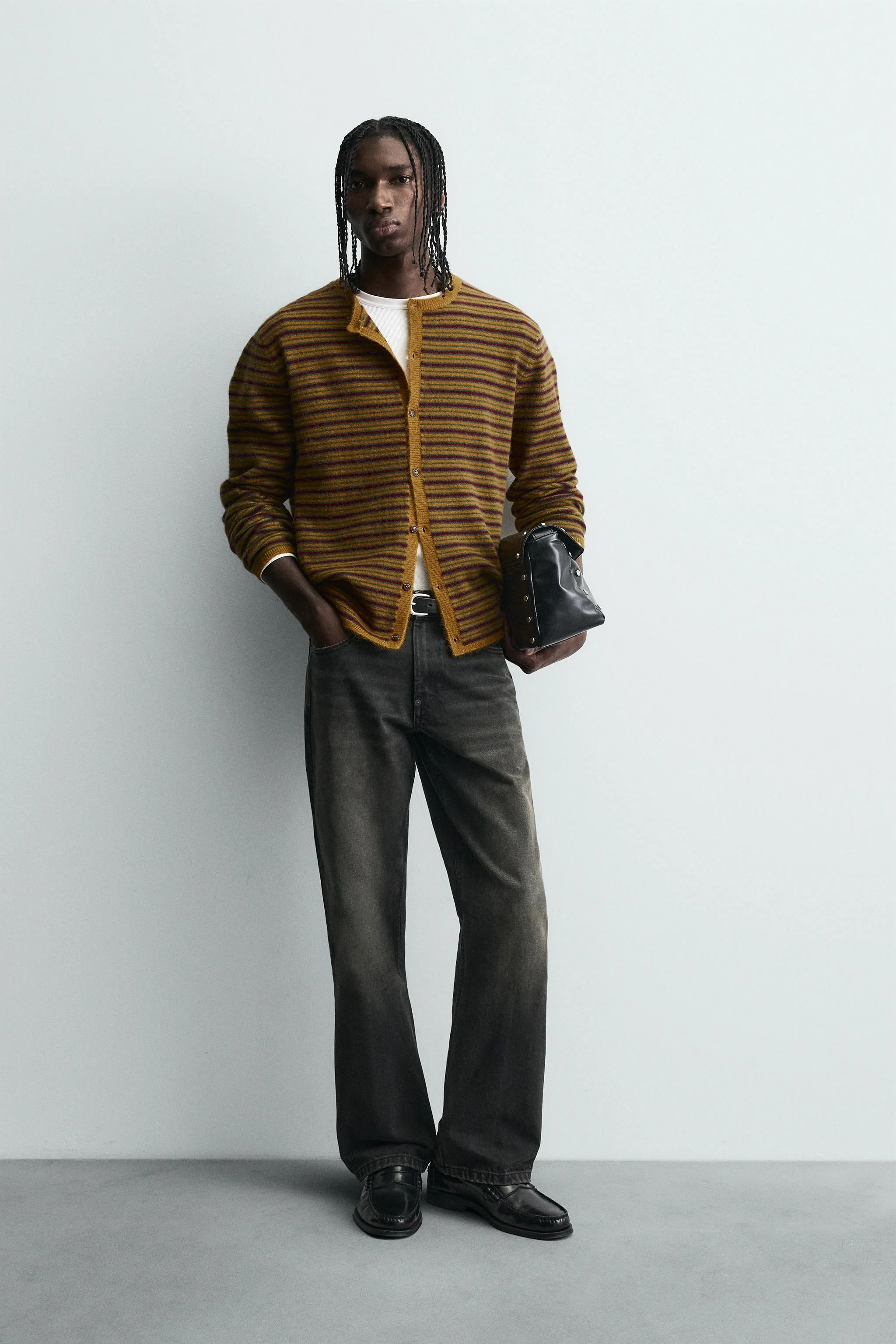 ژاکت بافتنی ژاکارد راه راه ژاکت بافتنی ژاکارد راه راه