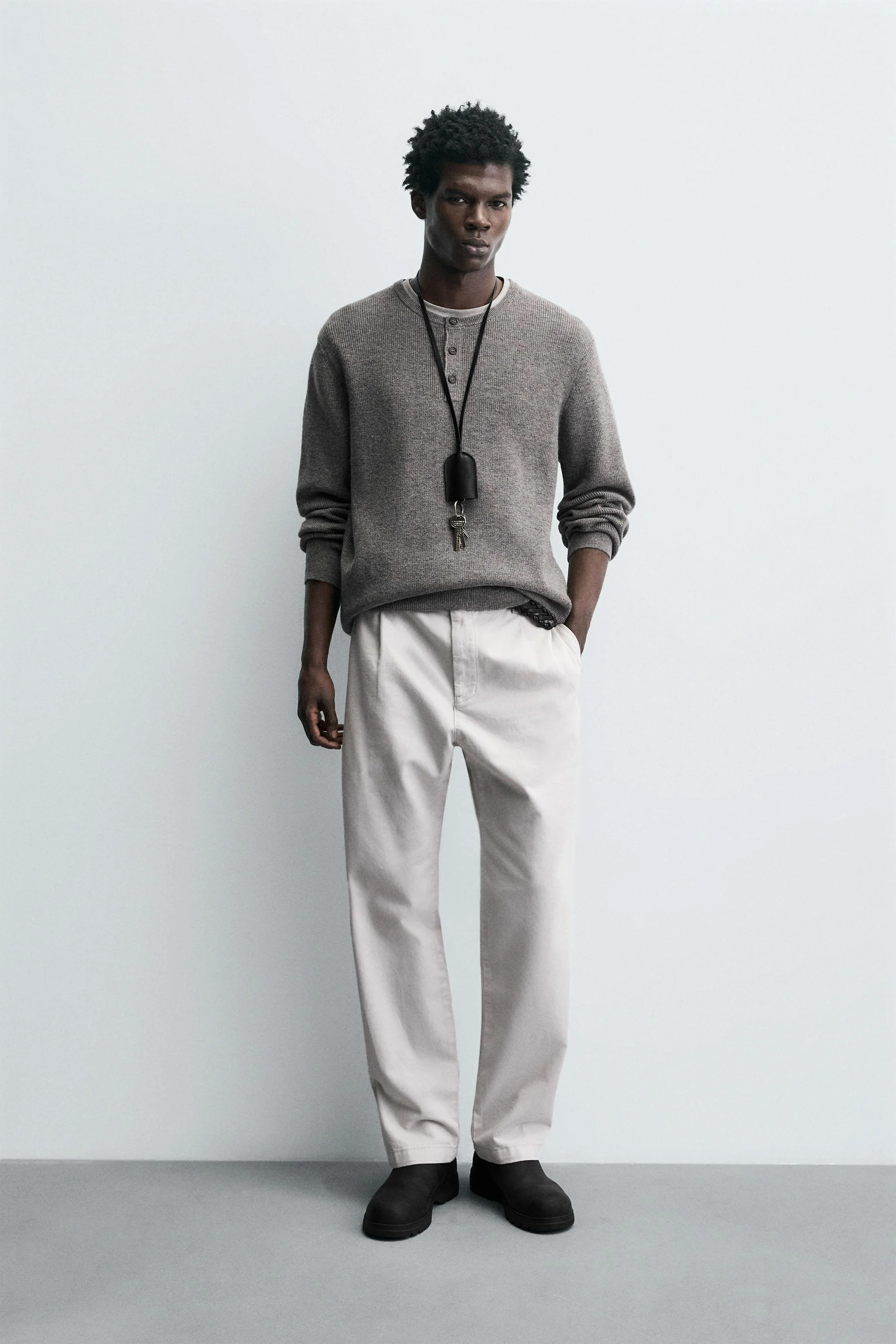 پلیور بافتنی یقه نان بربری