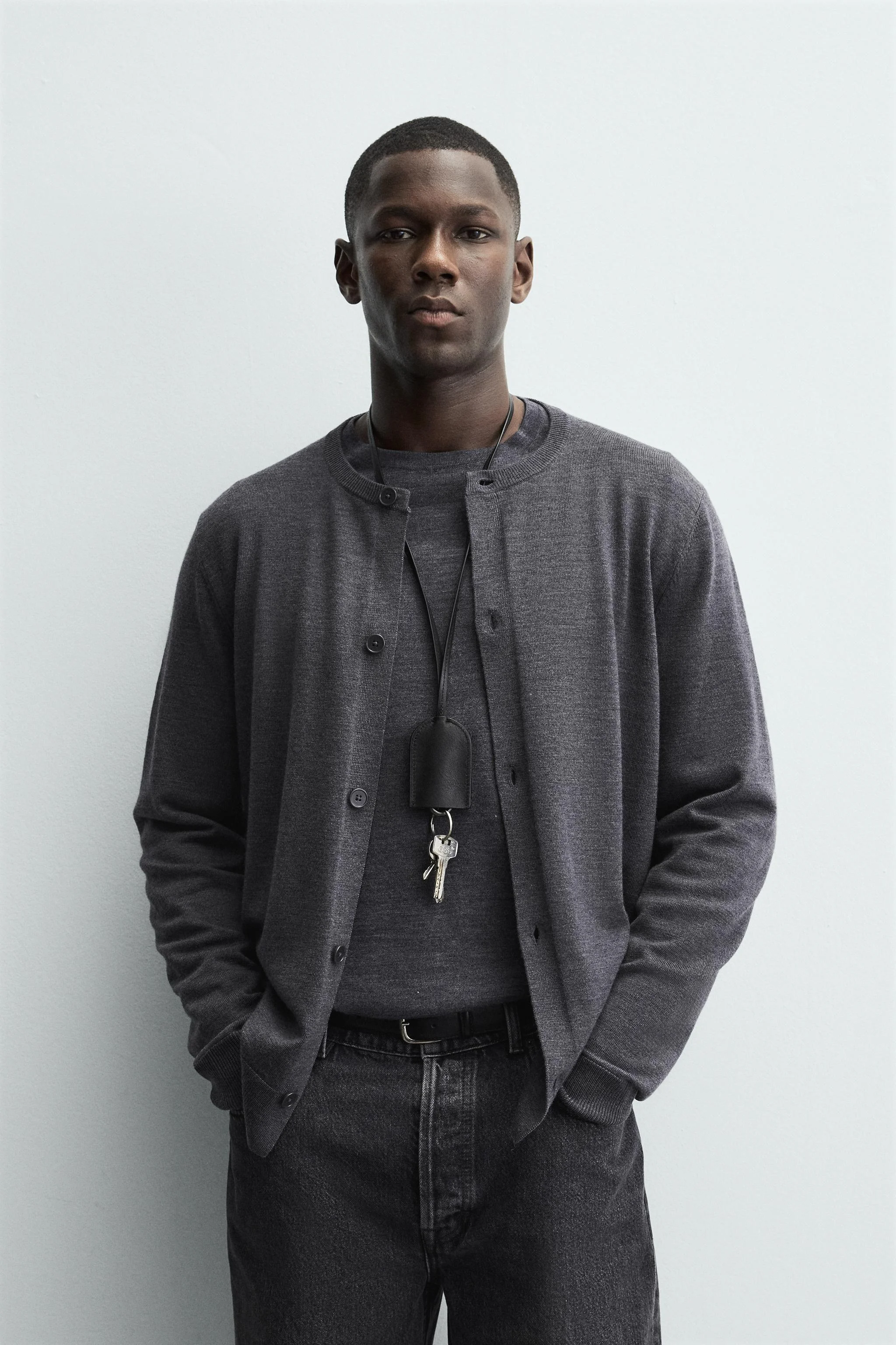 ژاکت بافتنی پشمی با برش معمولی