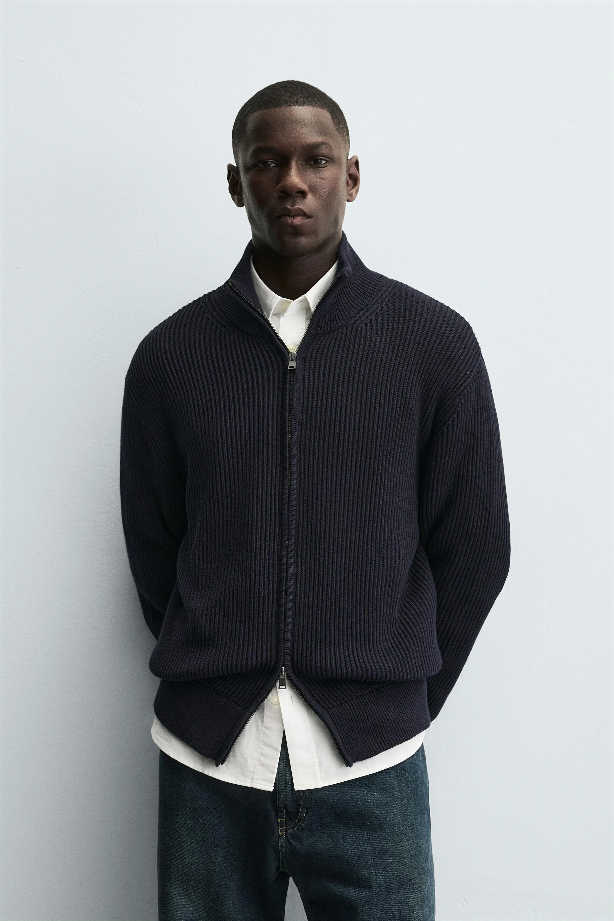 ژاکت بافتنی با زیپ