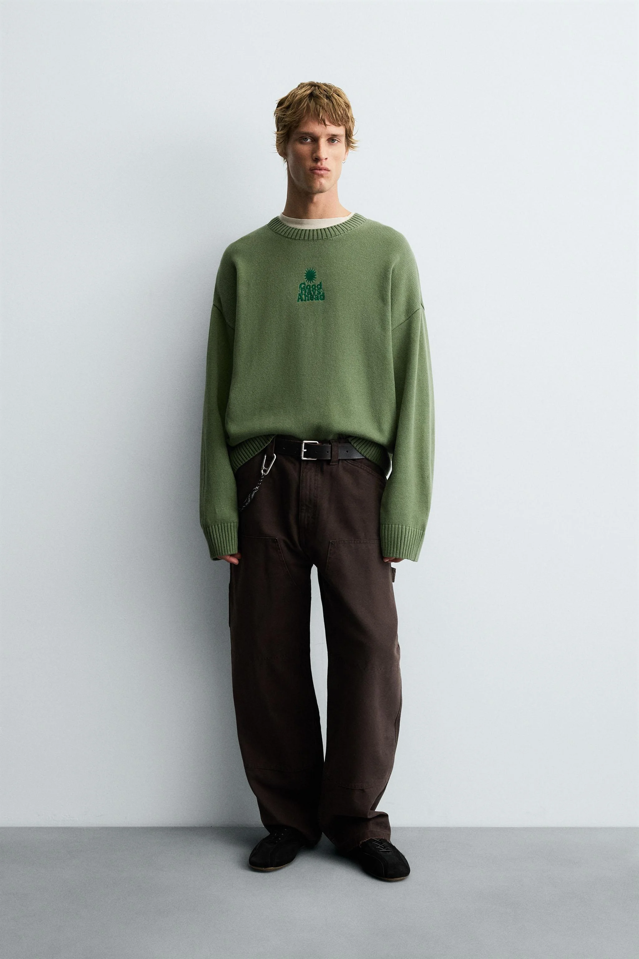 پلیور با طرح چاپی و مدل جعبه‌ای