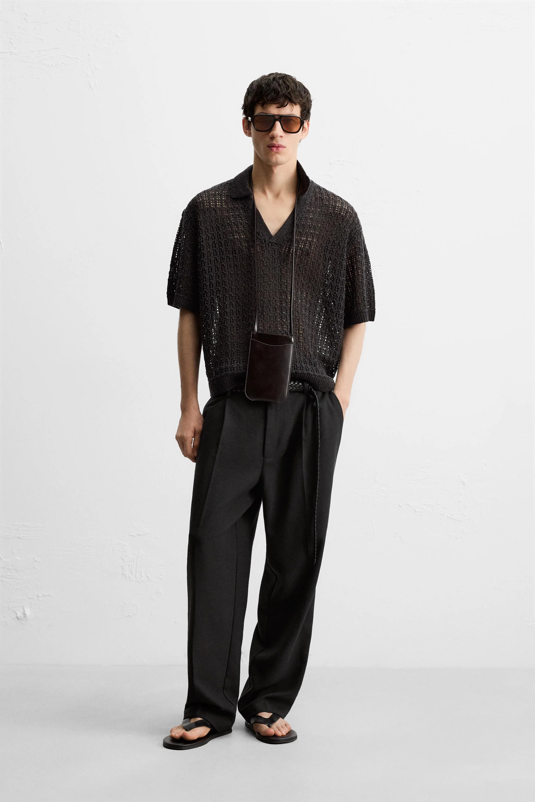 پولوشرت بافتنی طرح باز