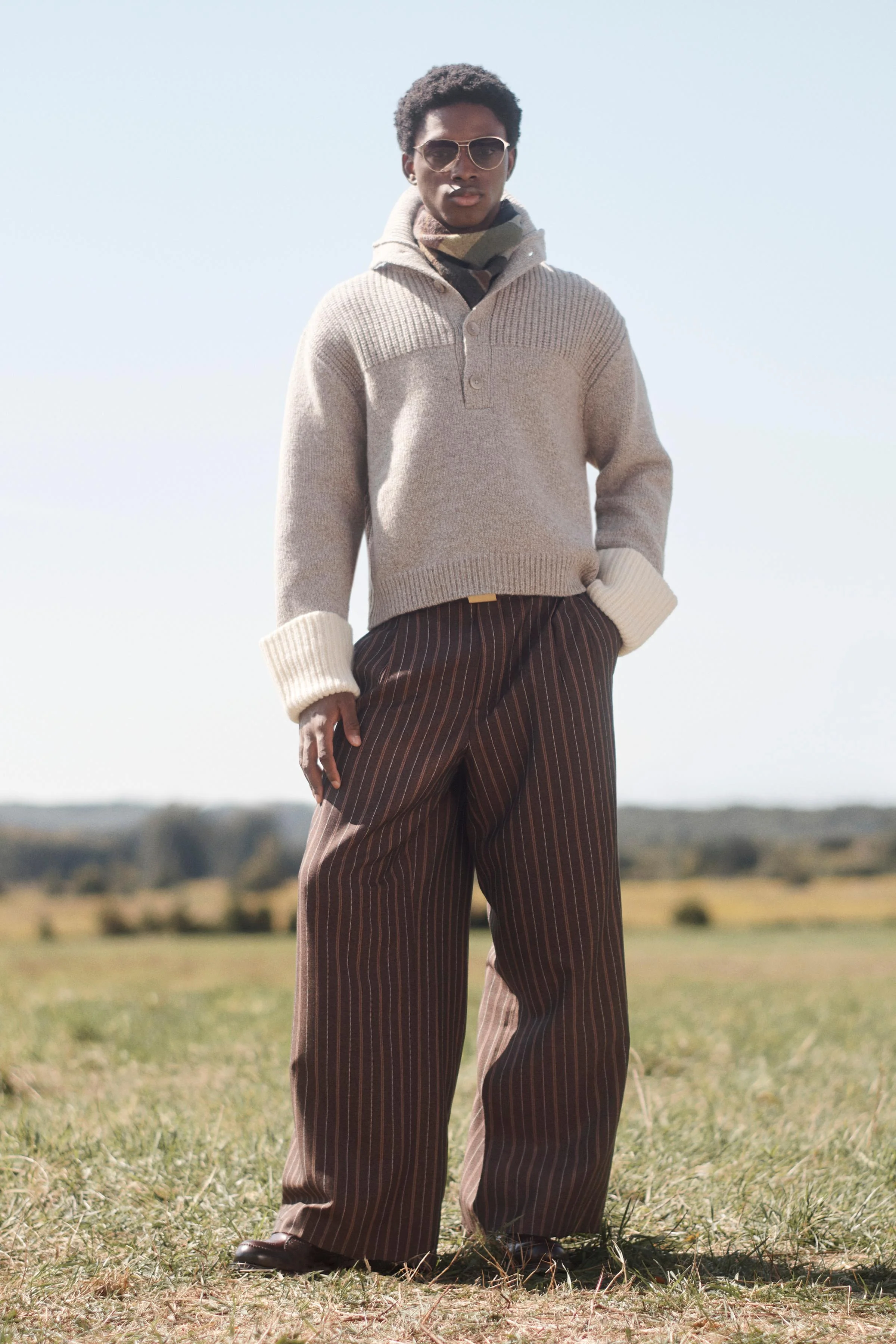 پلیور بافتنی یقه دکمه دار پشمی نسخه محدود