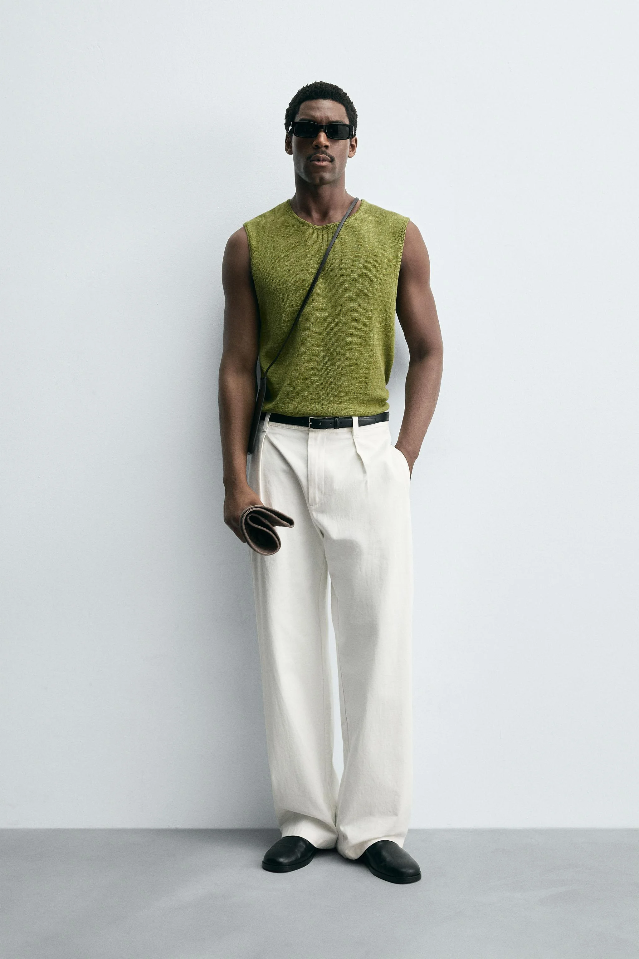 جلیقه بافتنی ترکیبی لینن