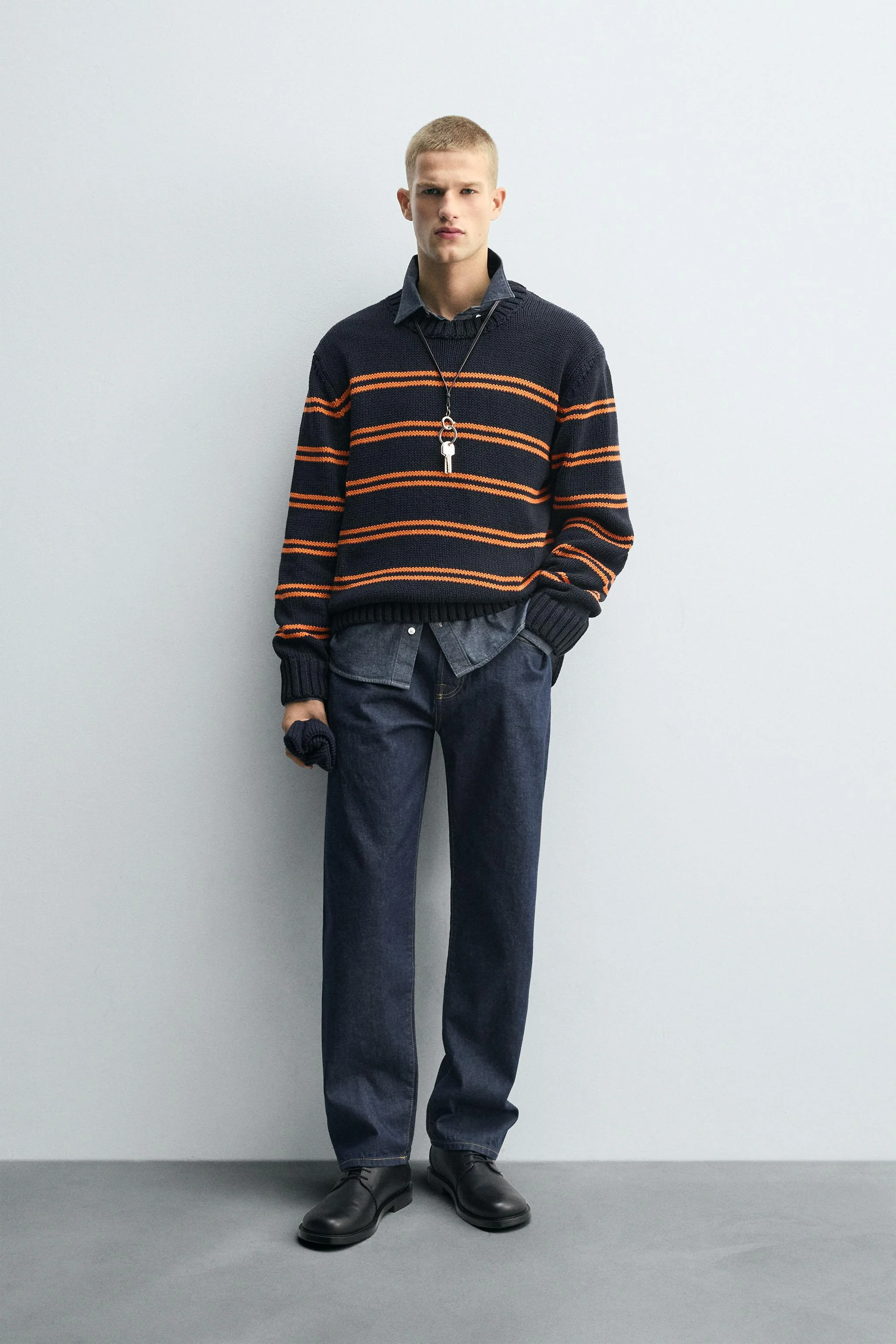 ژاکت راه راه ژاکارد