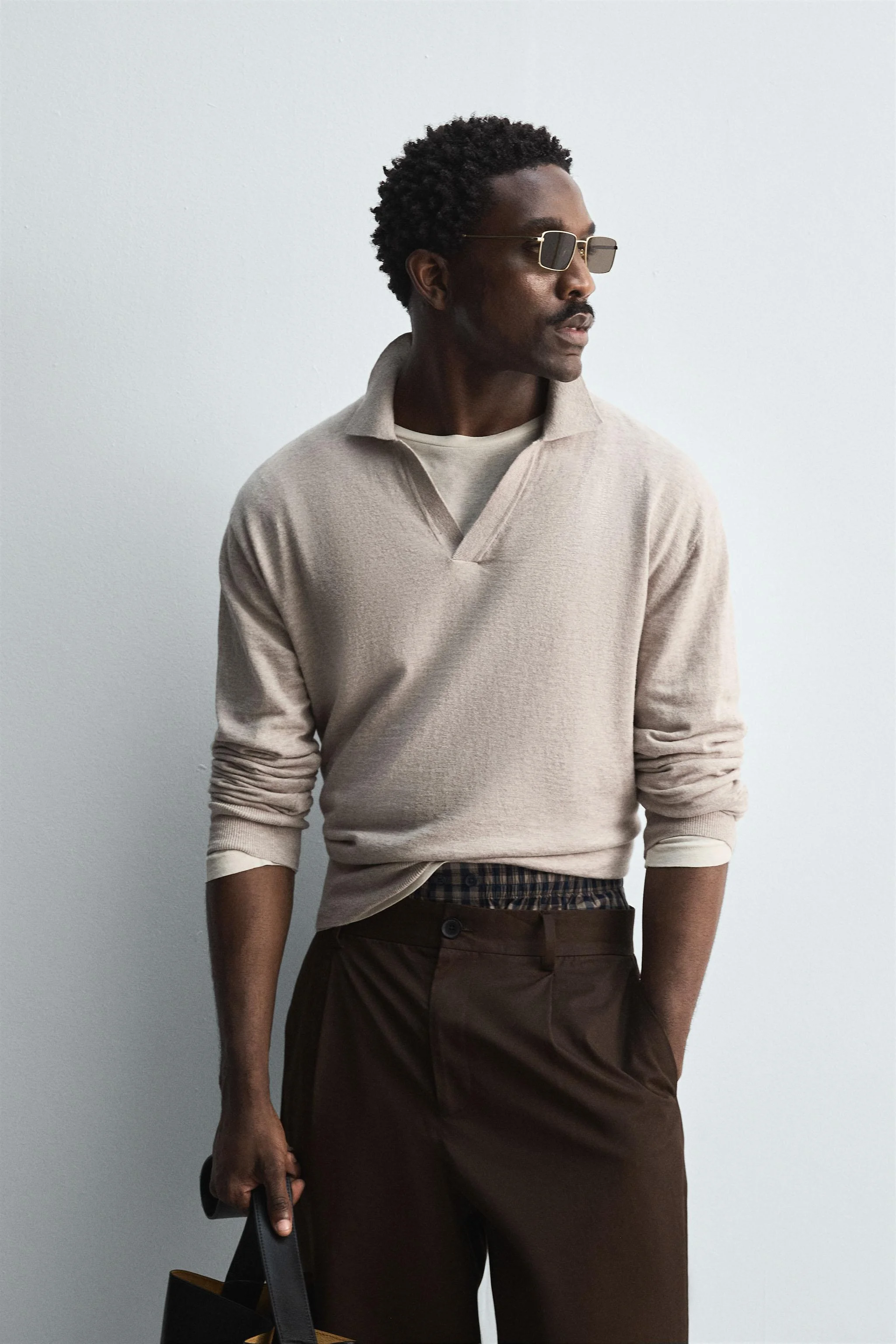 پولوشرت بافتنی یقه برگردان مردانه