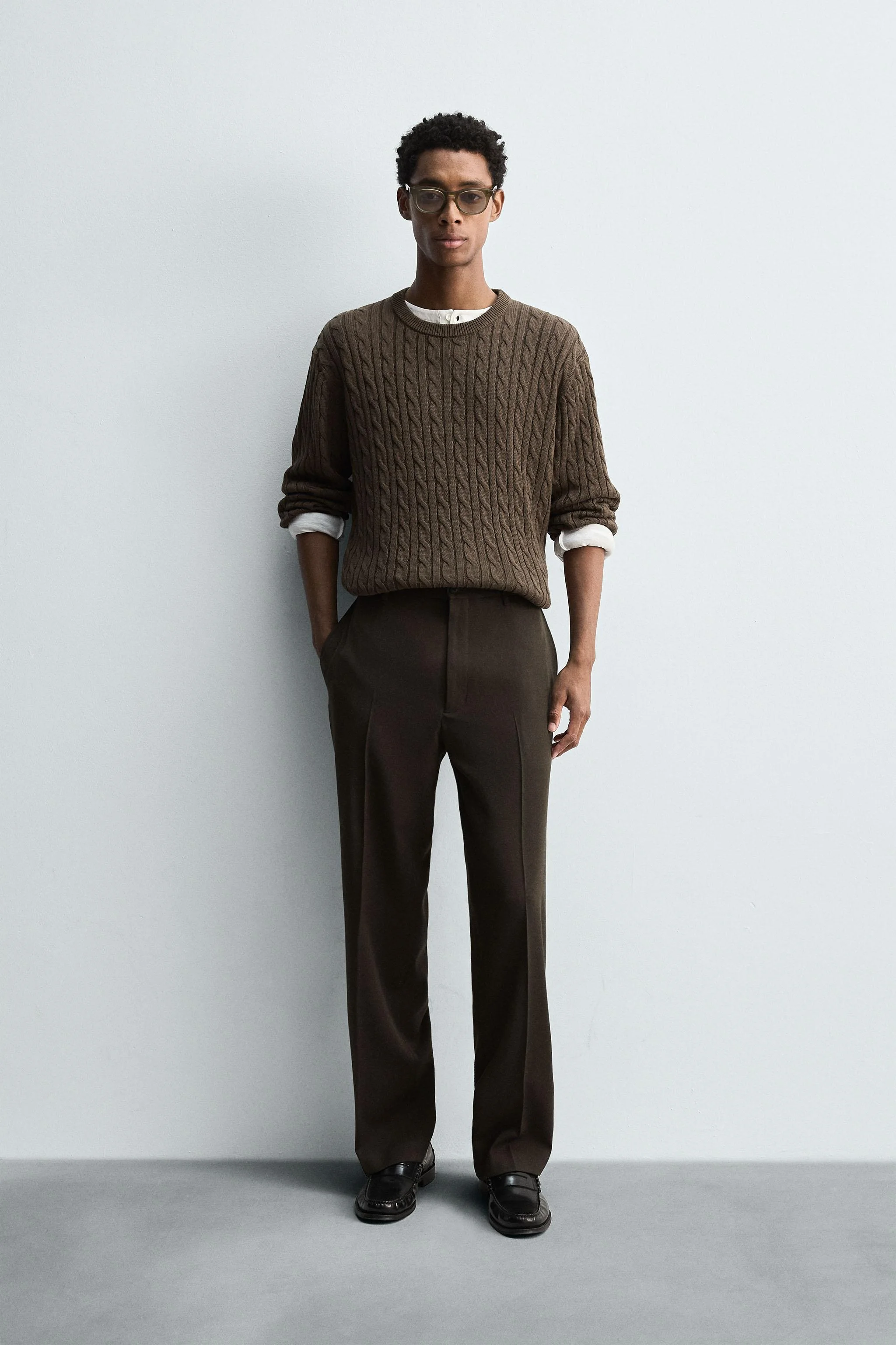 پلیور بافتنی با بافت پنبه-کنف