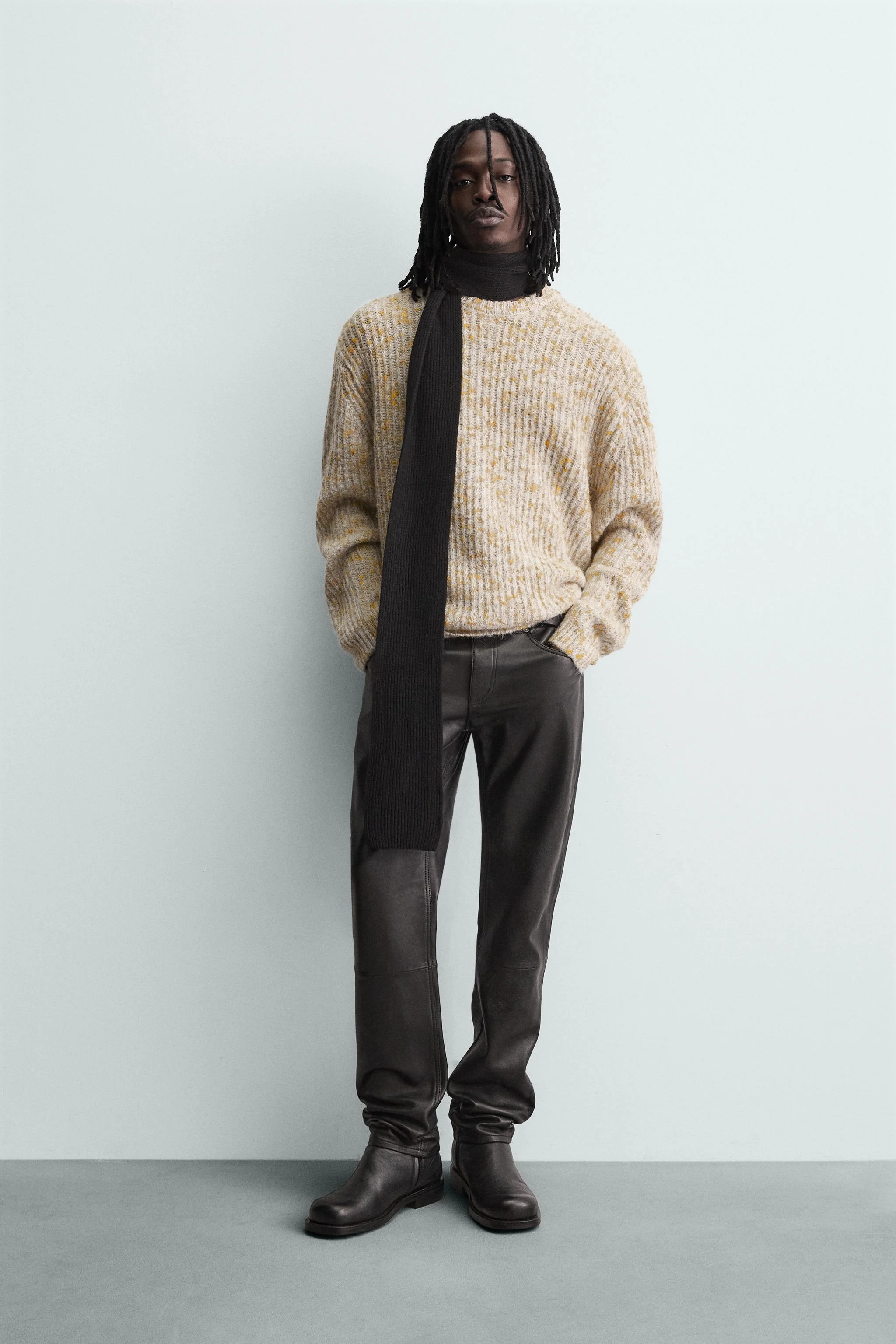 پلیور با بافت متضاد