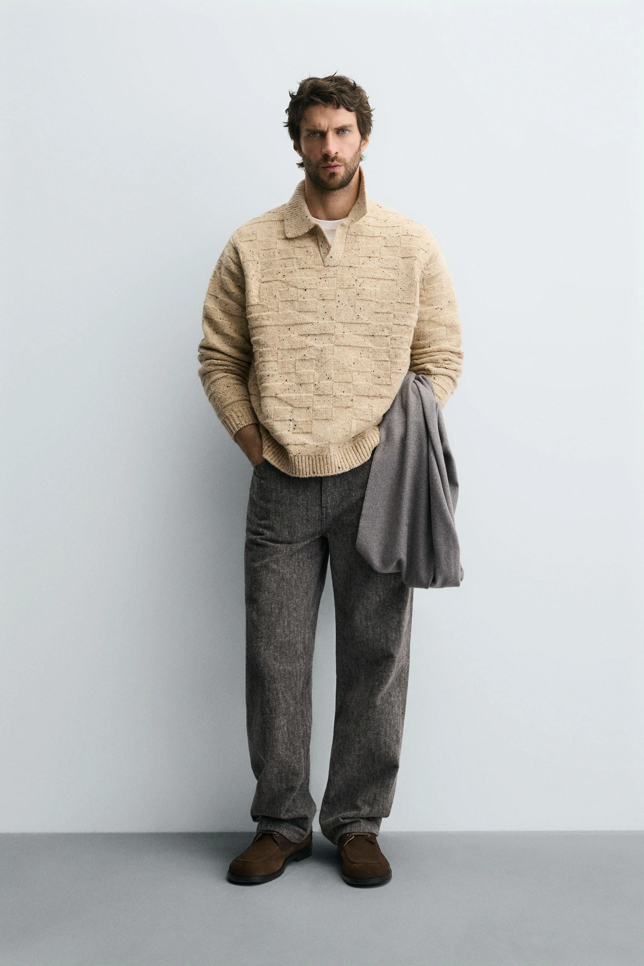 پولوشرت بافتنی پشمی دکمه دار