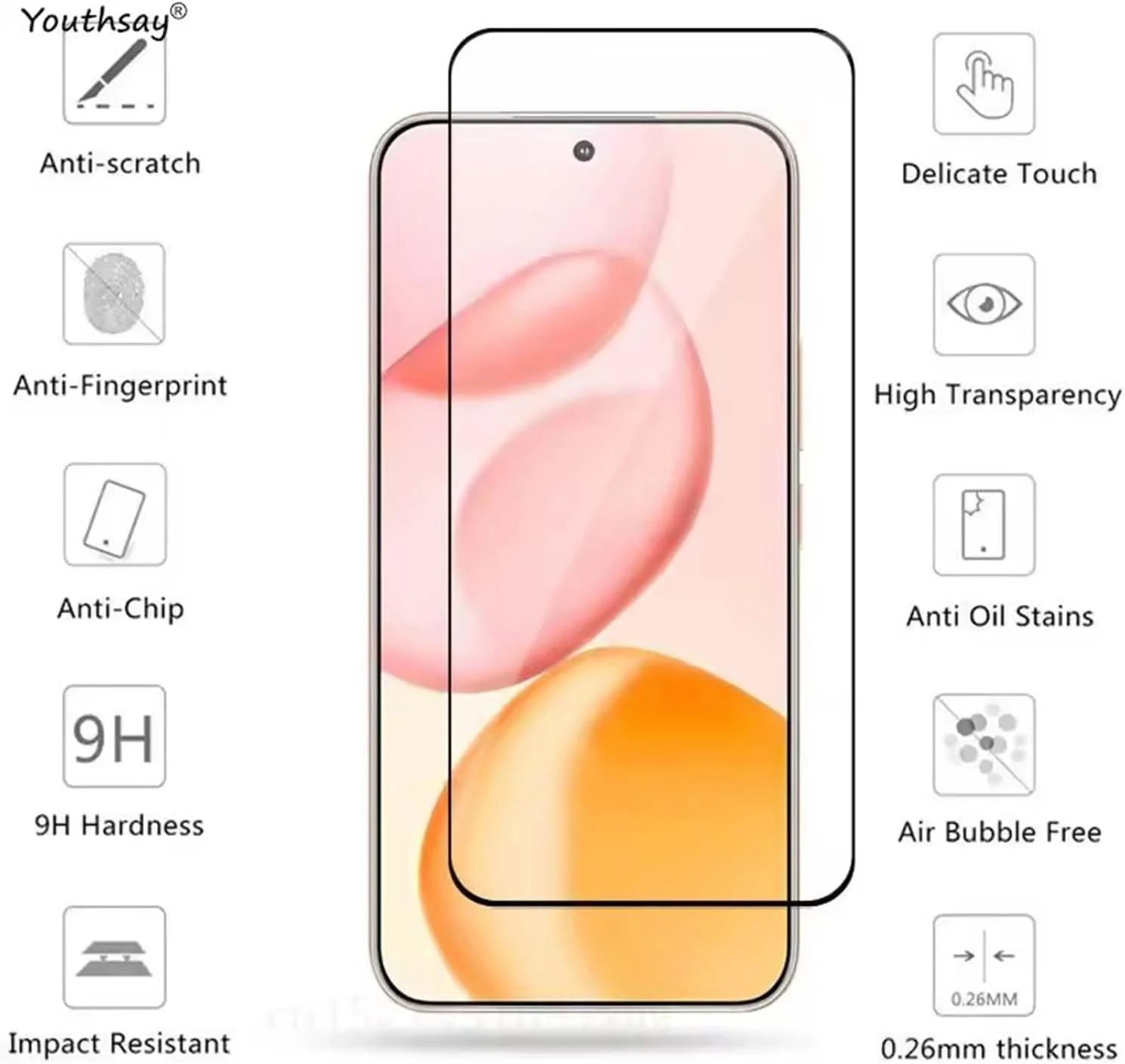 لوکیون [1+2 عدد] سازگار با قاب گوشی آنر 400 پرو و محافظ صفحه نمایش شیشه ای حرارت دیده، دارای حلقه استند و پوشش کشویی دوربین با استند، مقاوم در برابر سقوط، محافظ سنگین