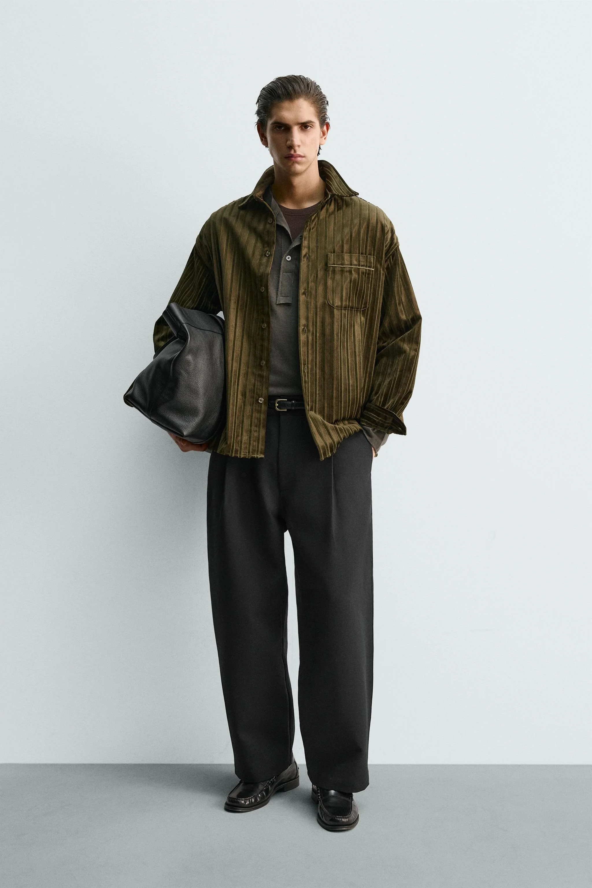 پیراهن راه راه مخملی برجسته